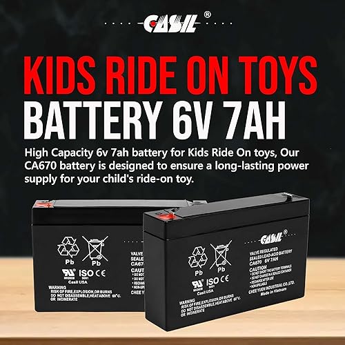 Miniatura 5 de Casil Batería de repuesto SLA de 6V 7Ah para Enduring 3FM7 (paquete de 2)