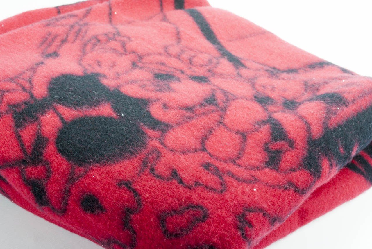 Compagnia Lane PrezioseIndoor Single Red Pure Wool Mickey mouse and Goofy - 160x210 - Red, Single