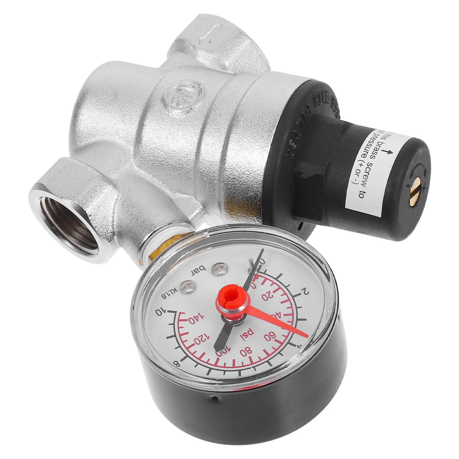 Verchromtem Messing Wasserdruckregler mit Manometer Pn16