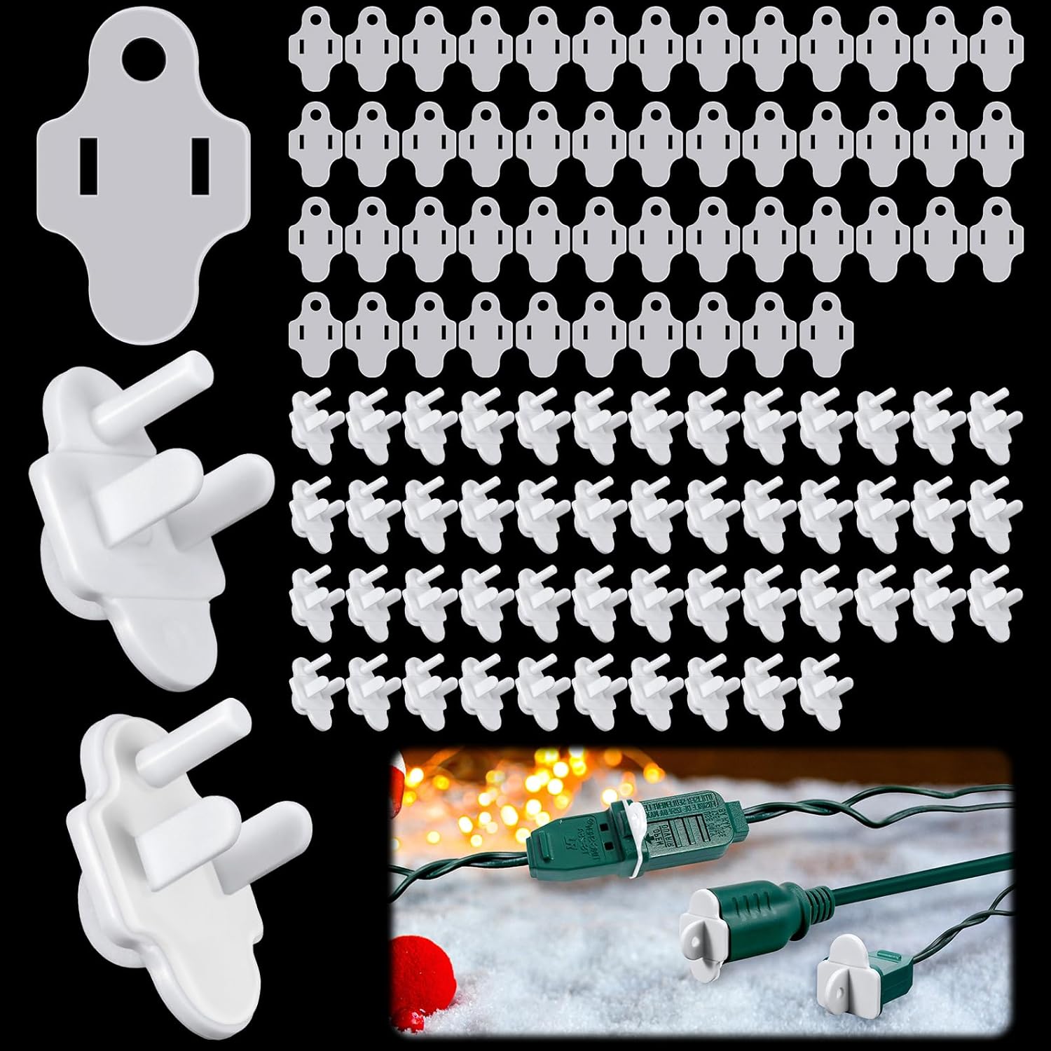 Set of 50 Weatherproof Gaskets and Plug Protector Covers,Outdoor/Indoor Extension Cord Outlet Gasket and Plugs Covers,Waterproof Outdoor Plug Protector for Electrical Outlets,Stop Gfcis from Tripping