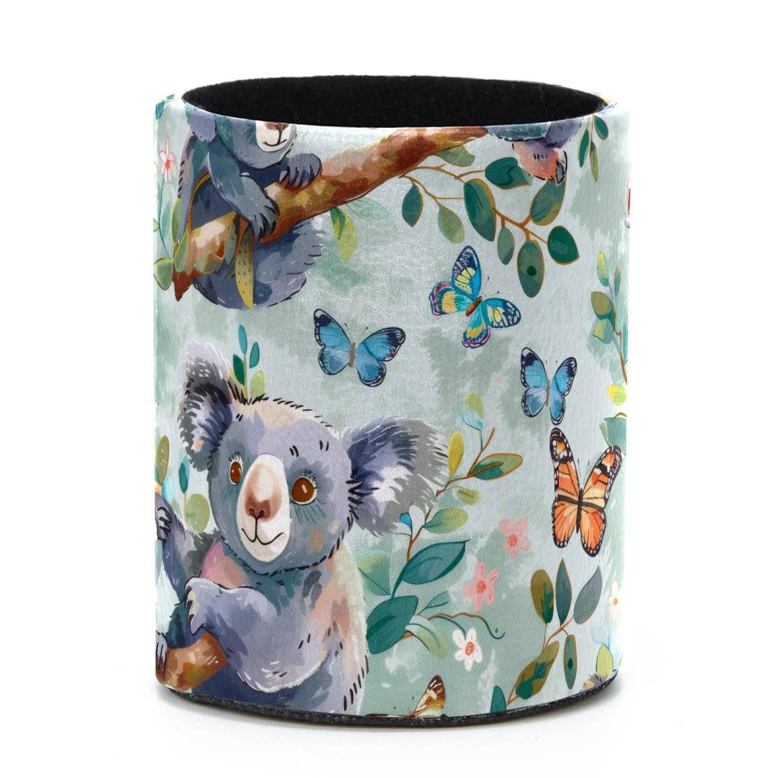 VAPOKF Round Pencil Holders for Desk, Cute Koala Pen Holders Pen Pot Makeup Brushes Storage Desktop Stationery Supplies Organiser for Home Office