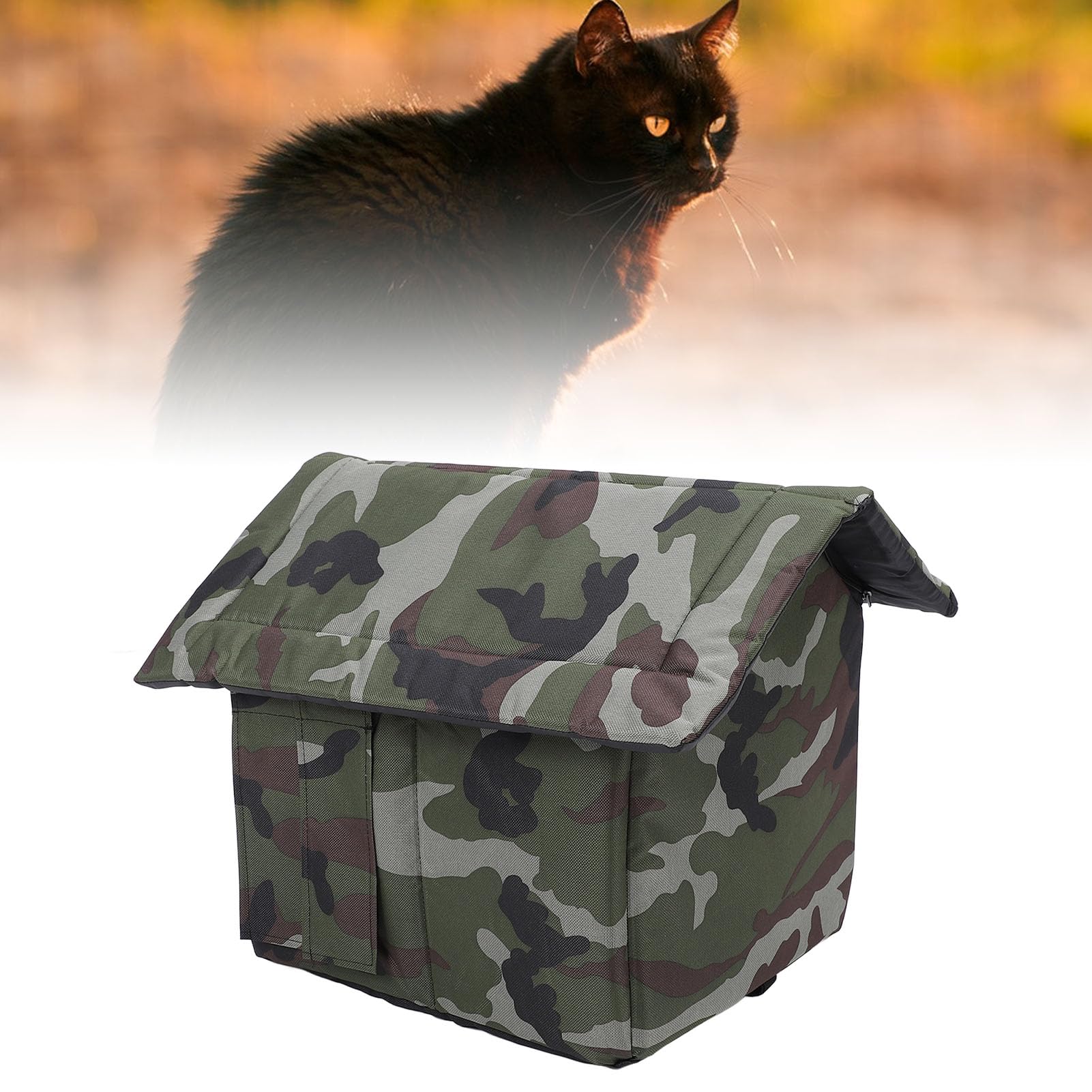 Cuccia per Gatti Pieghevole, Cuccia per Gatti Pieghevole in Tessuto Oxford con Design Impermeabile, per Animali Chiusa per Selvatici all'aperto Animali Domestici Al Coperto Rifugio Tutto (XL)