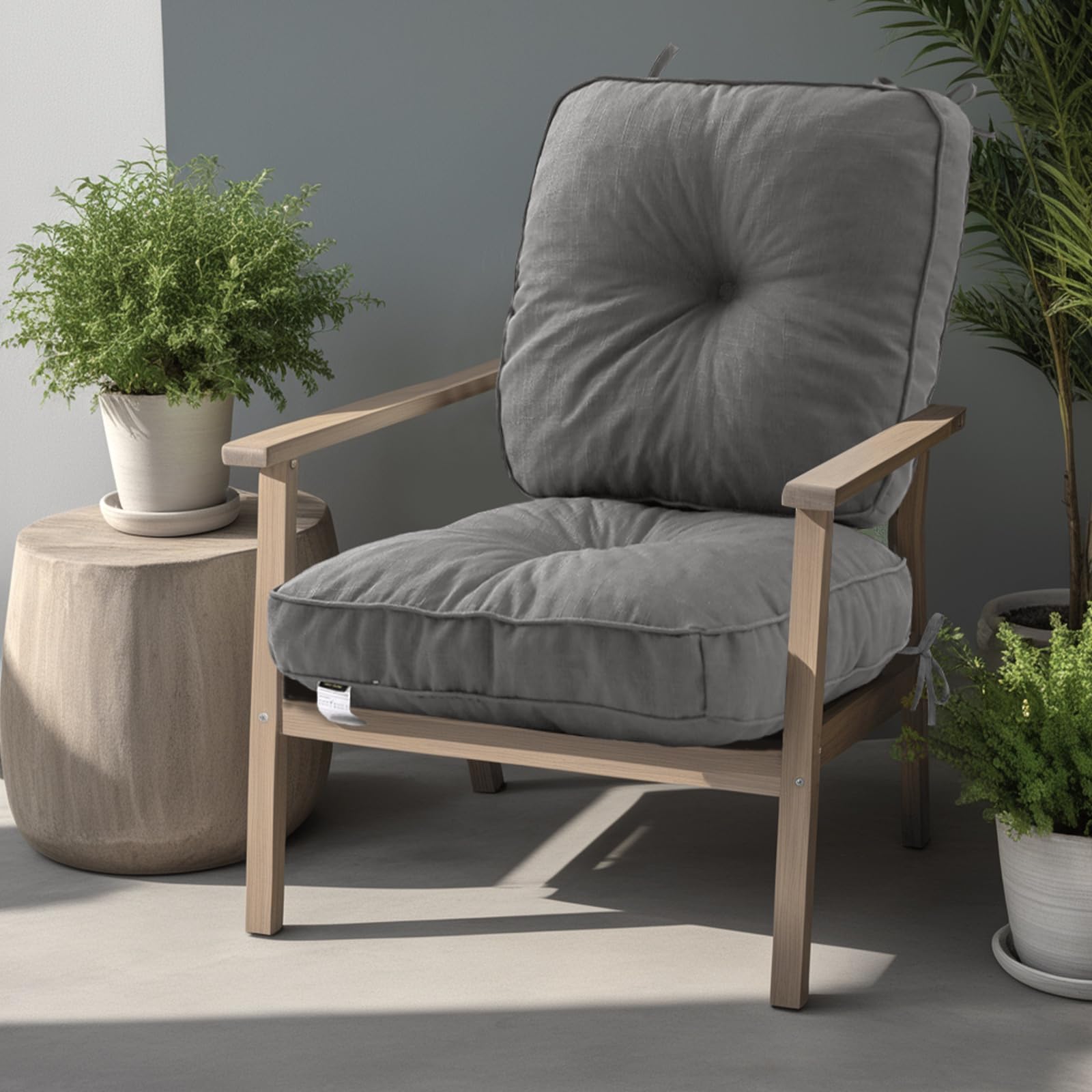 Set di 2 cuscini per sedie da cucina, patio, giardino, 48 x 48