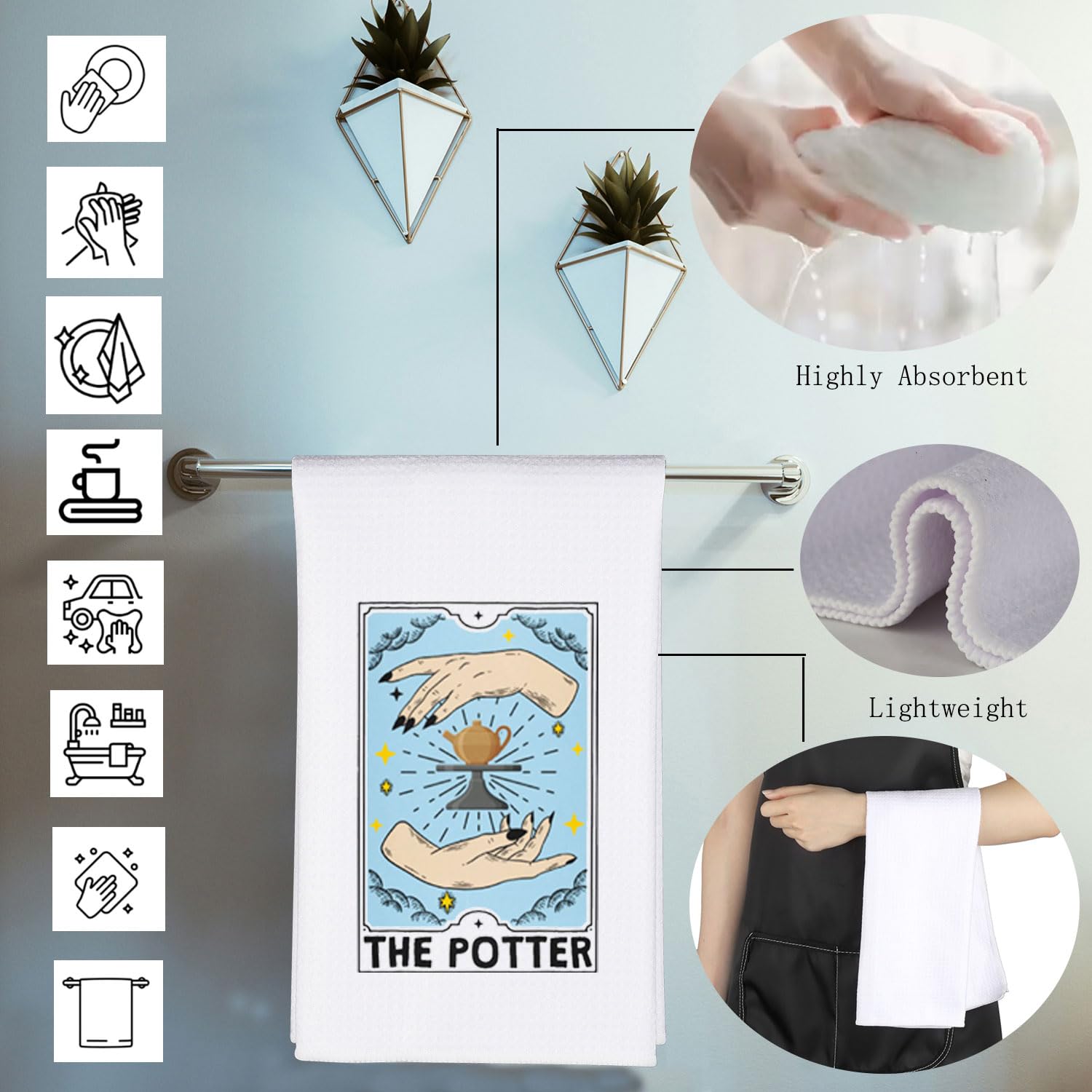 MBMSO Pottery Gifts Ceramic Pottery Towel Clay Pottery Maker Gift for Pottery Lover The Potter Ceramic Artist Gift Clay Towel (Pottery TW)