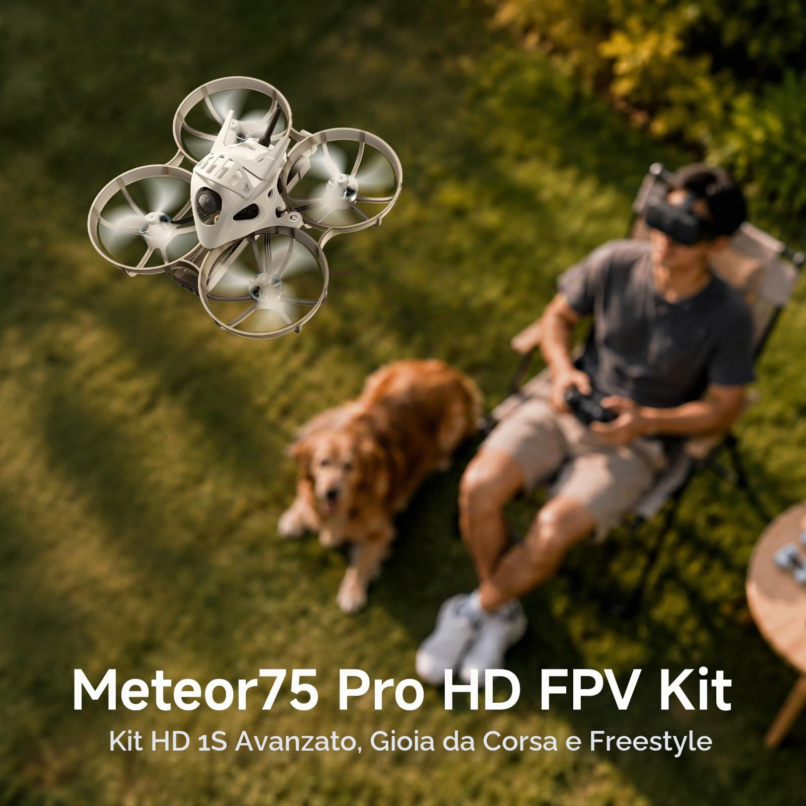 BETAFPV Meteor75 Pro P1 HD FPV Kit, LiteRadio 4 SE, VR04 HD Goggles, 1S RTF | P1 Air Unit VTX 1080P with LAVA II 580mAh Lipo Bat Up to 6Min, Simulator, DVR Function, Portable Bag Ready to Fly for Cine