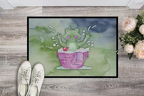 Miniatura 2 de Caroline's Treasures BB7343MAT - Tapete de baño con diseño de rana y acuarela, de 18 x 27 pulgadas, para interiores y exteriores, para entrada,