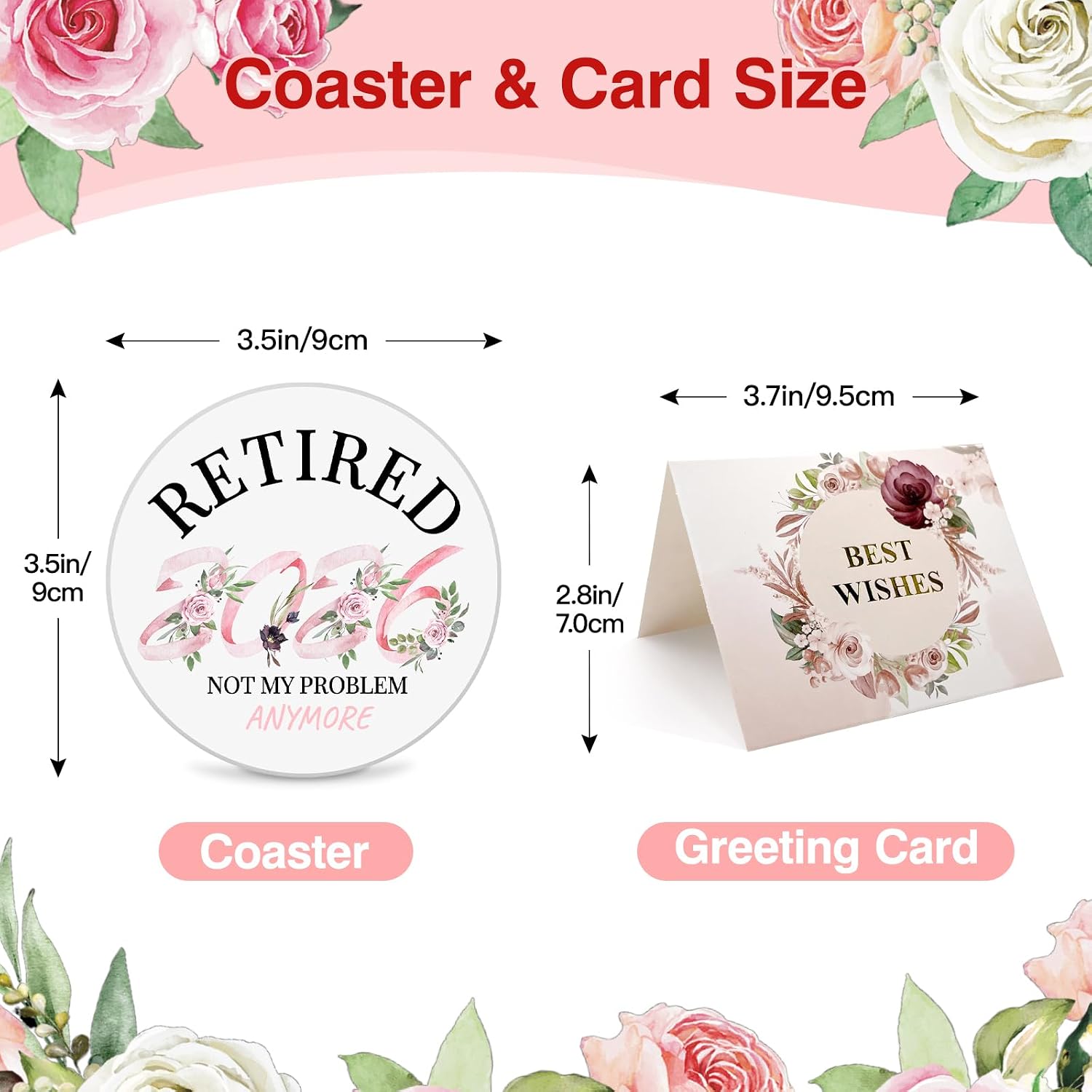 2026 Retirement Gifts for Woman, 11Oz Coffee Mug with Retired 2026 Coaster, Funny Best Happy Cool Retirement Gifts or Decorations for Mom Teacher Nurse Coworker, Leaving Farewell Goodbye Gift