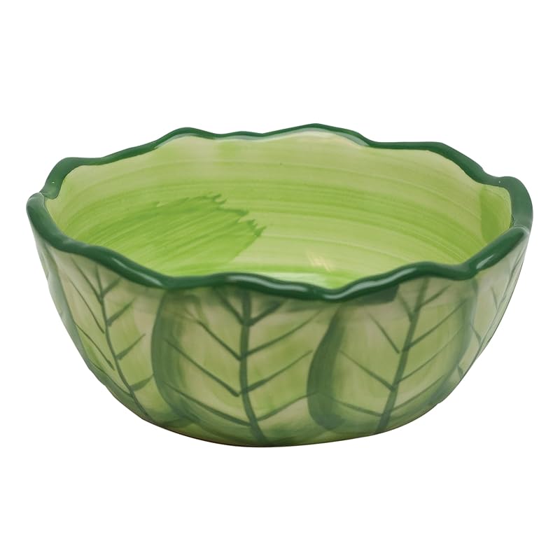 Tigela para Pequenos Animais Kaytee Vege-T-Bowl em Cerâmica Formato Repolho Verde 480 mL