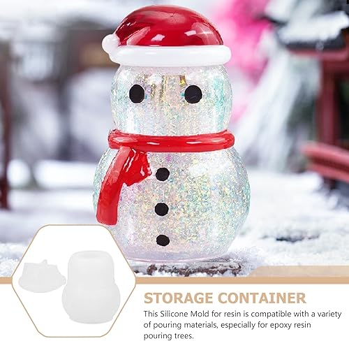 Miniatura 2 de EXCEART 2 juegos de moldes para tarros de muñeco de nieve para almacenamiento de resina epoxi, moldes de resina epoxi, moldes de resina epoxi para