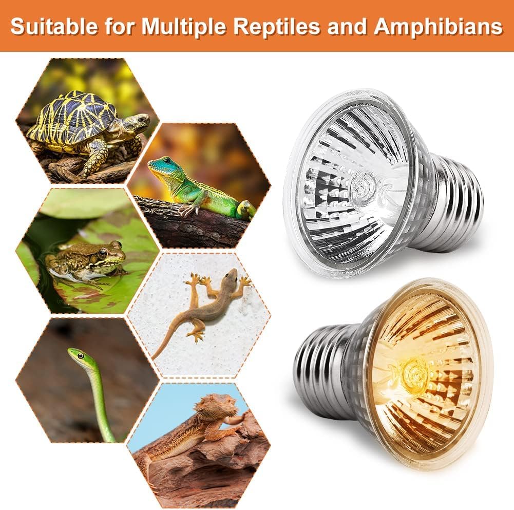 VAYINATO® 50 Watts Reptile Turtle Basking light turtle uvb uva heat lamp bulb turtle heat basking halogen bulb by Petzlifeworld 1