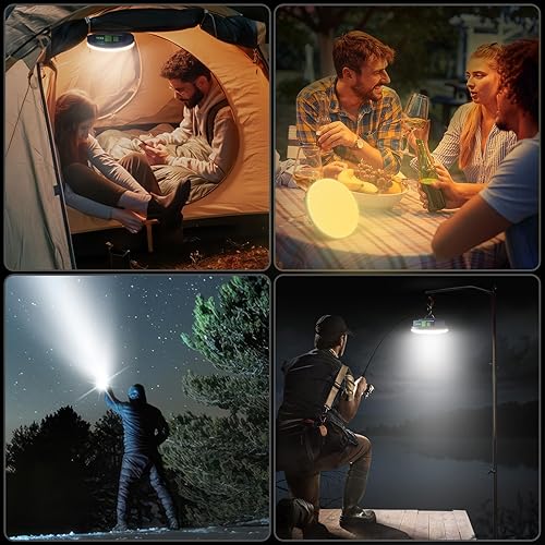 Miniatura 6 de Eventek Luces de campamento de 12000 mAh, linterna LED ultra brillante con 4 modos y magnética, IPX5 impermeable, recargable, luces de tienda de