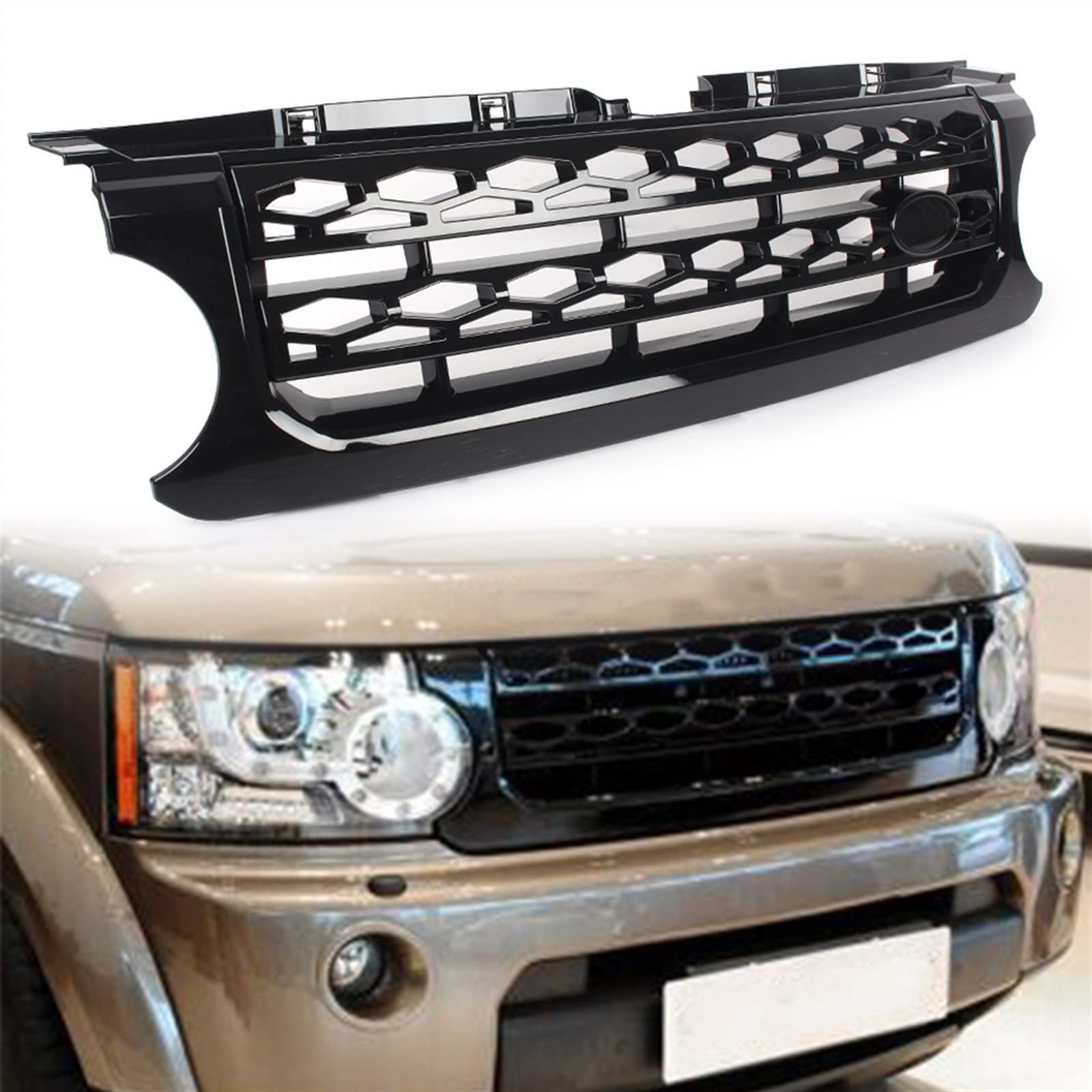 Grille de course calandre avant noire brillante pour Discovery 4 LR4 L319 2010-2013