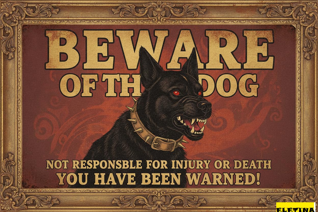 Tin Sign for Man Cave Beware Of The Dog Labrador You Have Been Warned Aluminum Metal Tin S Outdoor Yard Warning Fence Yard Home Kitchen Farm Garden Wall Decor 8x12 Inch Private Property Decorative