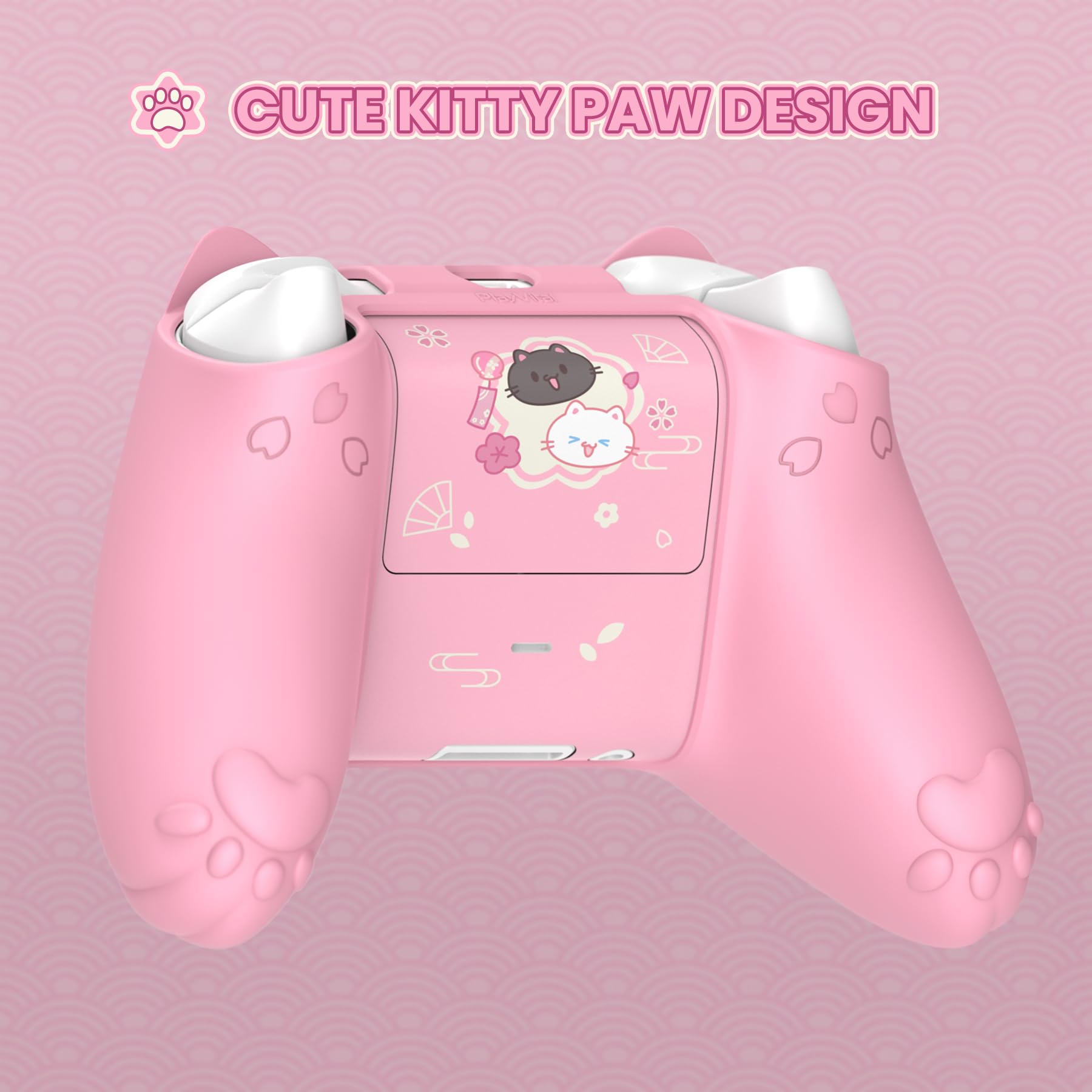 PlayVital Etui ochronne do Xbox Series X S Akcesoria do kontrolera Silikonowe etui z Joystickiem i naklejkami na kontroler Xbox Core Shell Skin Pink