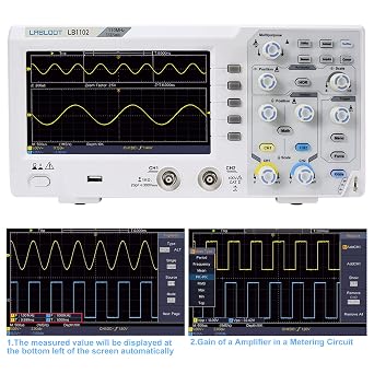 LB1102 110MHZ Bandwidth Oscilloscope 2-Channel 1GS/s Digital Storage Oscilloscope 7 LCD Display