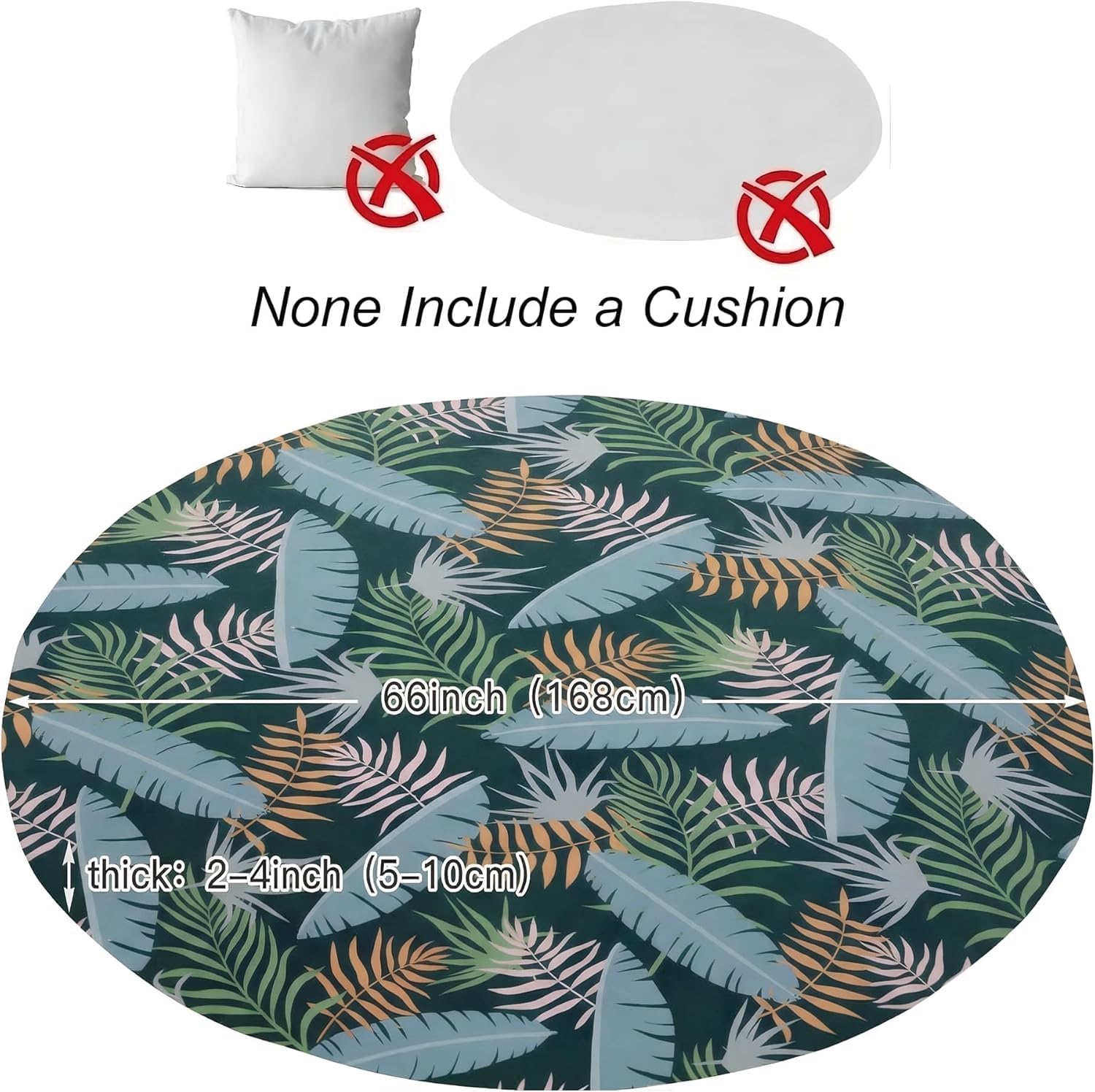 Fodera di ricambio per cuscino lettino da esterno 168 cm con fascia elastica Foresta Verde