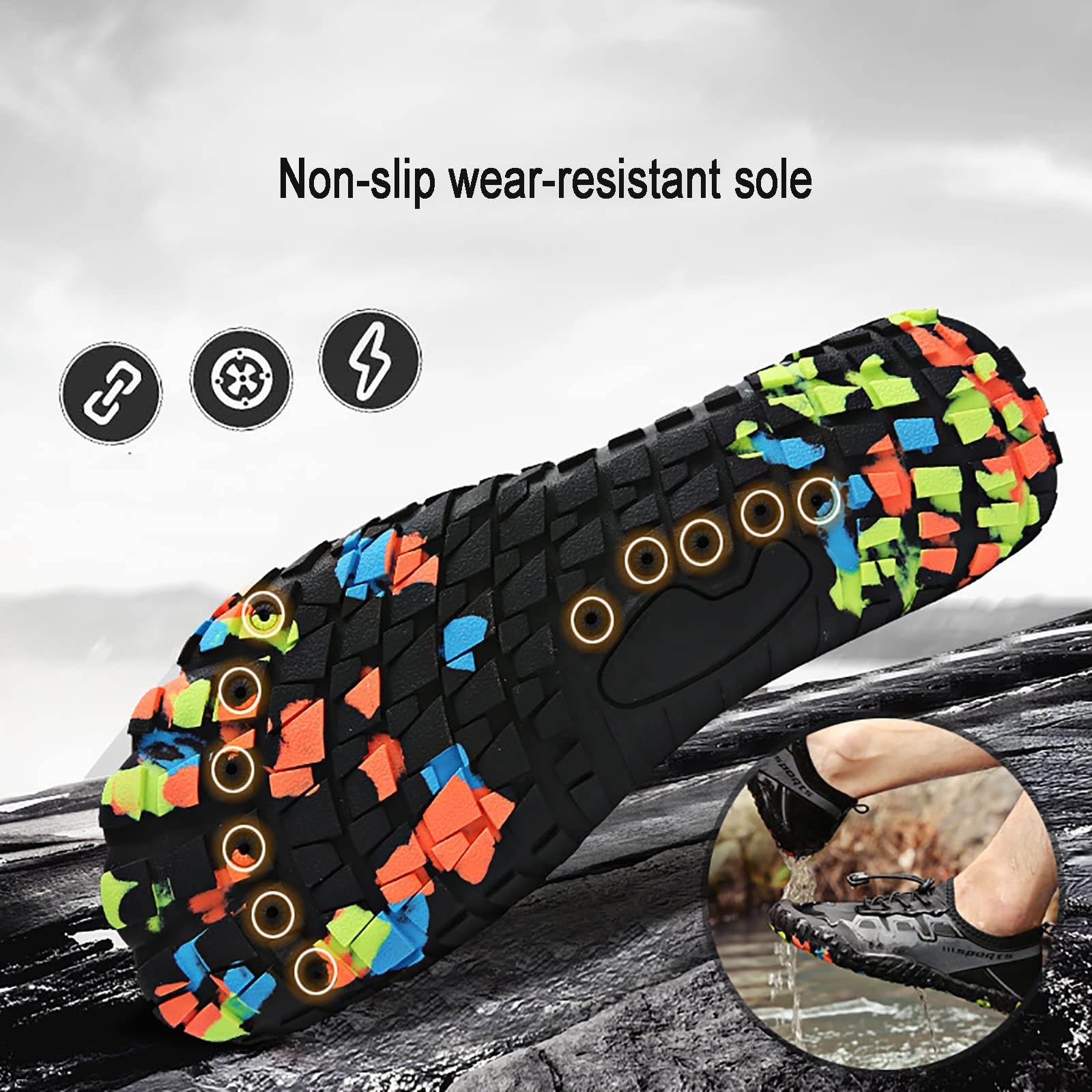 Unisex sportowe buty turystyczne do wody, oddychające wysokie elastyczne wsuwane szybkie suche antypoślizgowe buty do sportów wodnych boso, do wędkowania Surfing nurkowanie buty plażowe(Green,36 EU)
