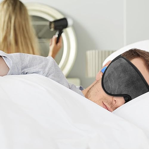 Miniatura 5 de Antifaz ajustable para dormir, paquete de 2 máscaras para dormir contorneadas 3D mejoradas para hombres y mujeres, 100% opacas, cubierta de ojos