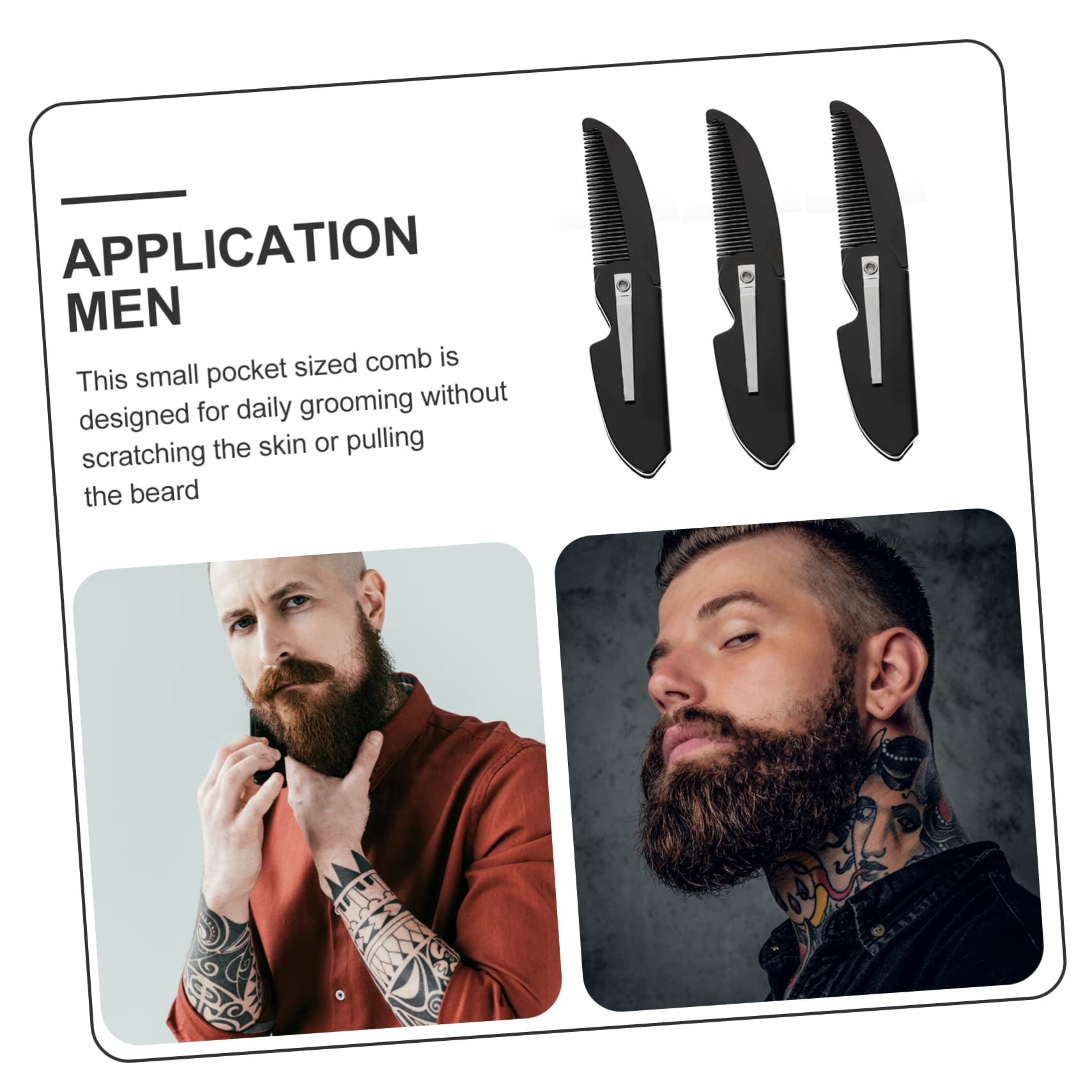 MAGICLULU Kit Per La Di Barba E Baffi 4 Pezzi Set Di Pettini Spazzola Pettini Pieghevoli in Plastica Accessorio Per Da Uomo Delicato Sulla Pelle Per Uso Quotidiano in Viaggio 4 Pezzi*4