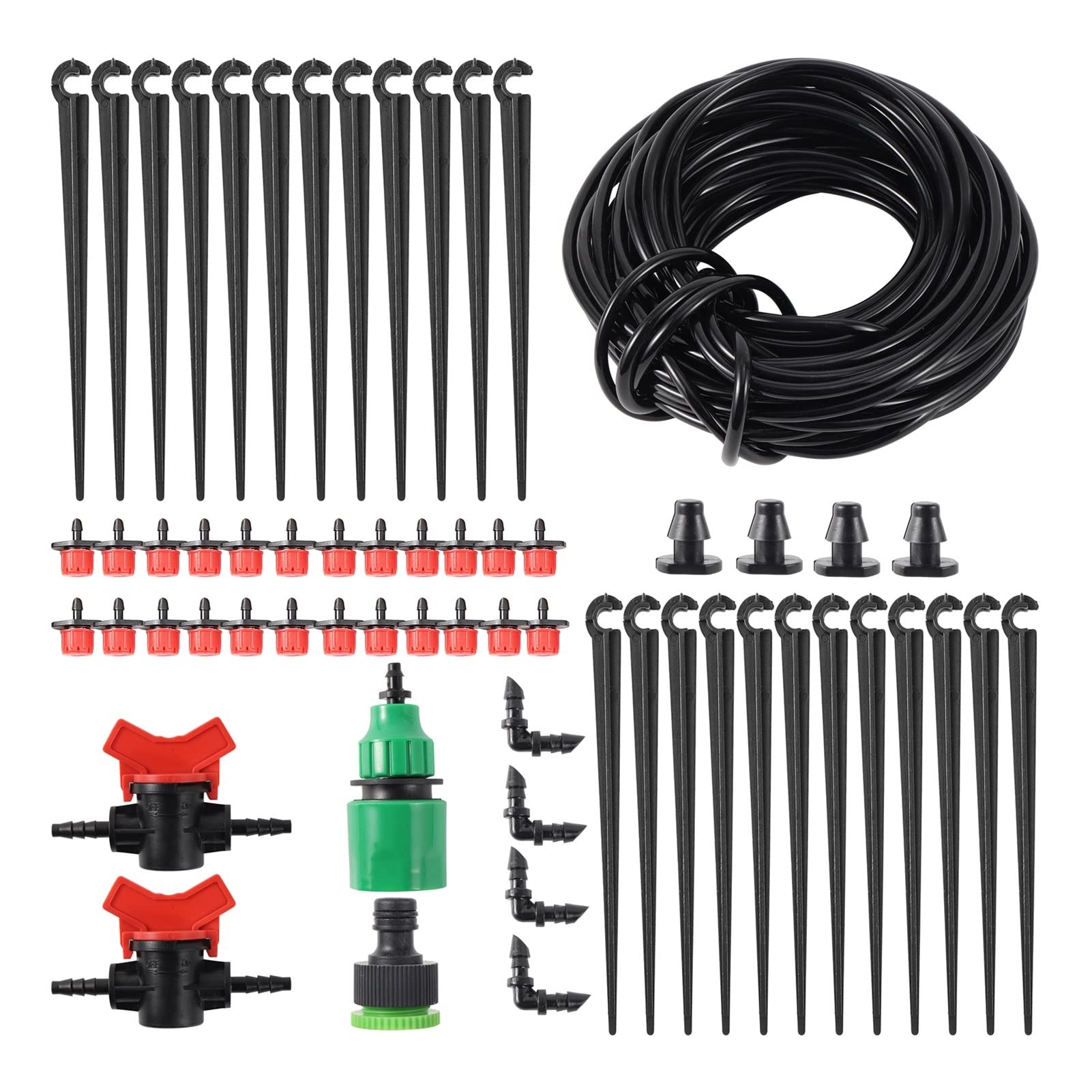 Zestaw do nawadniania kropelkowego DIY ogrodowy system nawadniania kropelkowego regulowany zestaw wody kroplujący automatyczne nawadnianie 4/7 mm zestaw montażowy węża (kolor: zestaw 40 m)