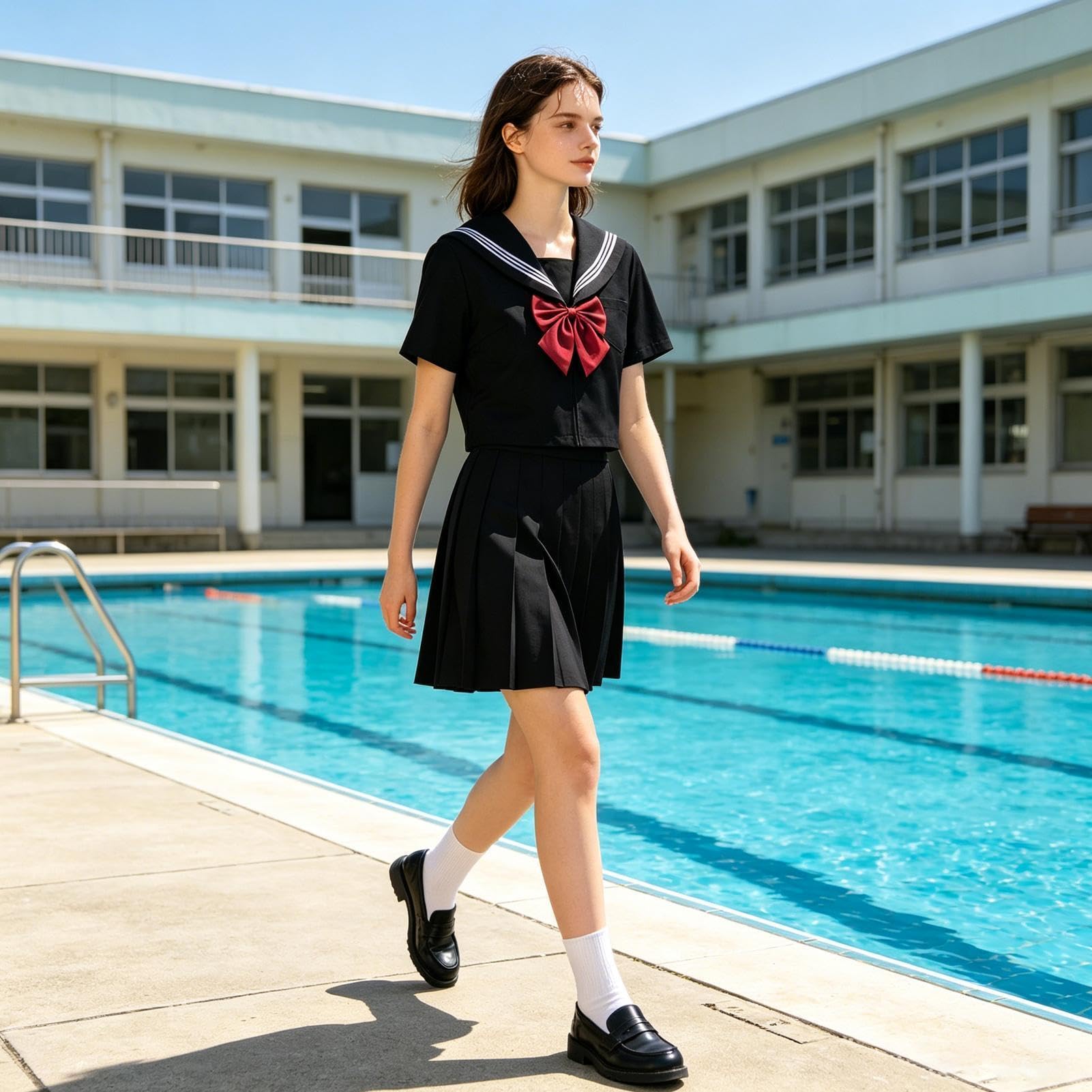 Uniforme da marinaio giapponese, costume tradizionale con fiocco, uniforme da studentessa giapponese, per teatro, cosplay, eventi, riunioni, feste, bambini, adolescenti