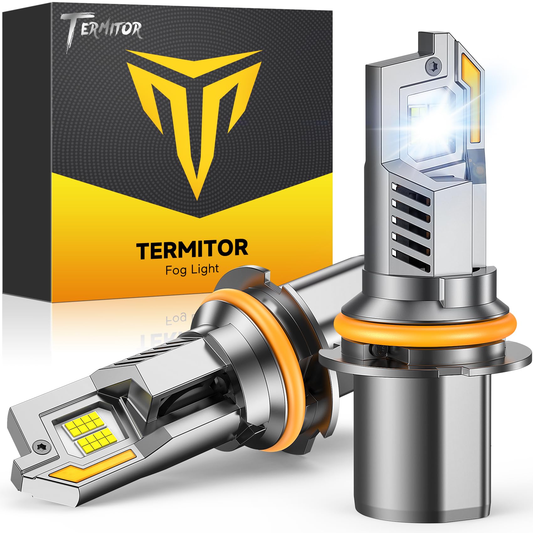Termitor 9007 HB5 Light Bulbs, 𝟵𝟬,𝟬𝟬𝟬𝗟𝗠 Ultra Bright 6500K Cool White, 3 Minute Install Plug and Play, 1:1 Factory Size, IP68 Waterproof, 99% Vehicle Compatibility, Pack of 2