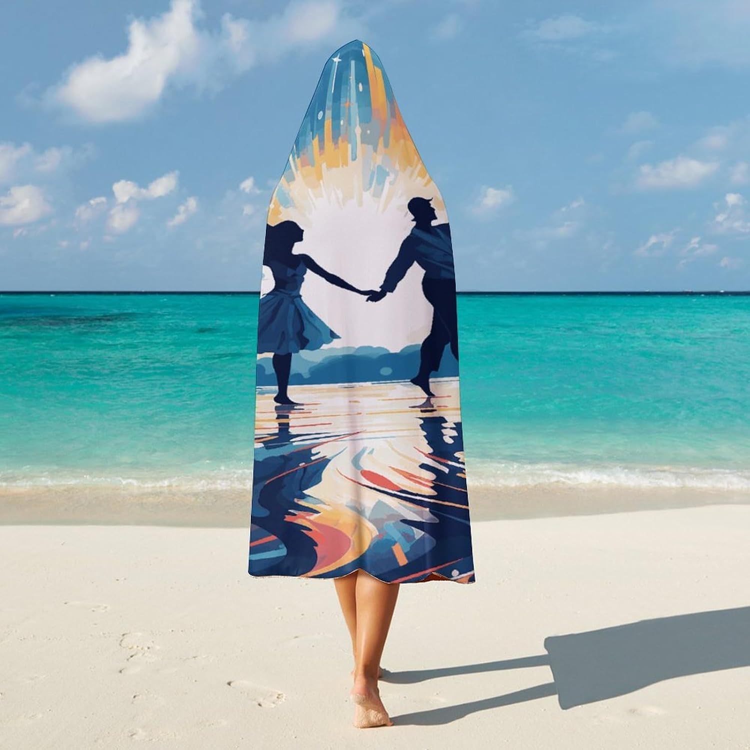 Dancing on Water Hooded Blanket Cozy And Functional,Wearable Blanket Hoodie for Women Men,Blanket Poncho Presents40 x50