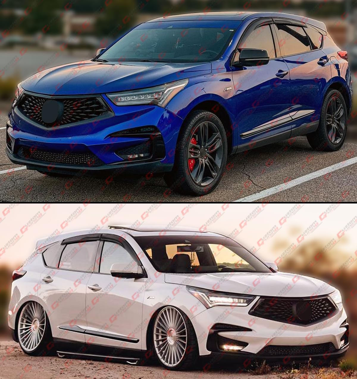 Window Visors / Rain Guards For 2001-2006 Acura MDX - 4pc Smoke Tinted Tape-On Set - View #9