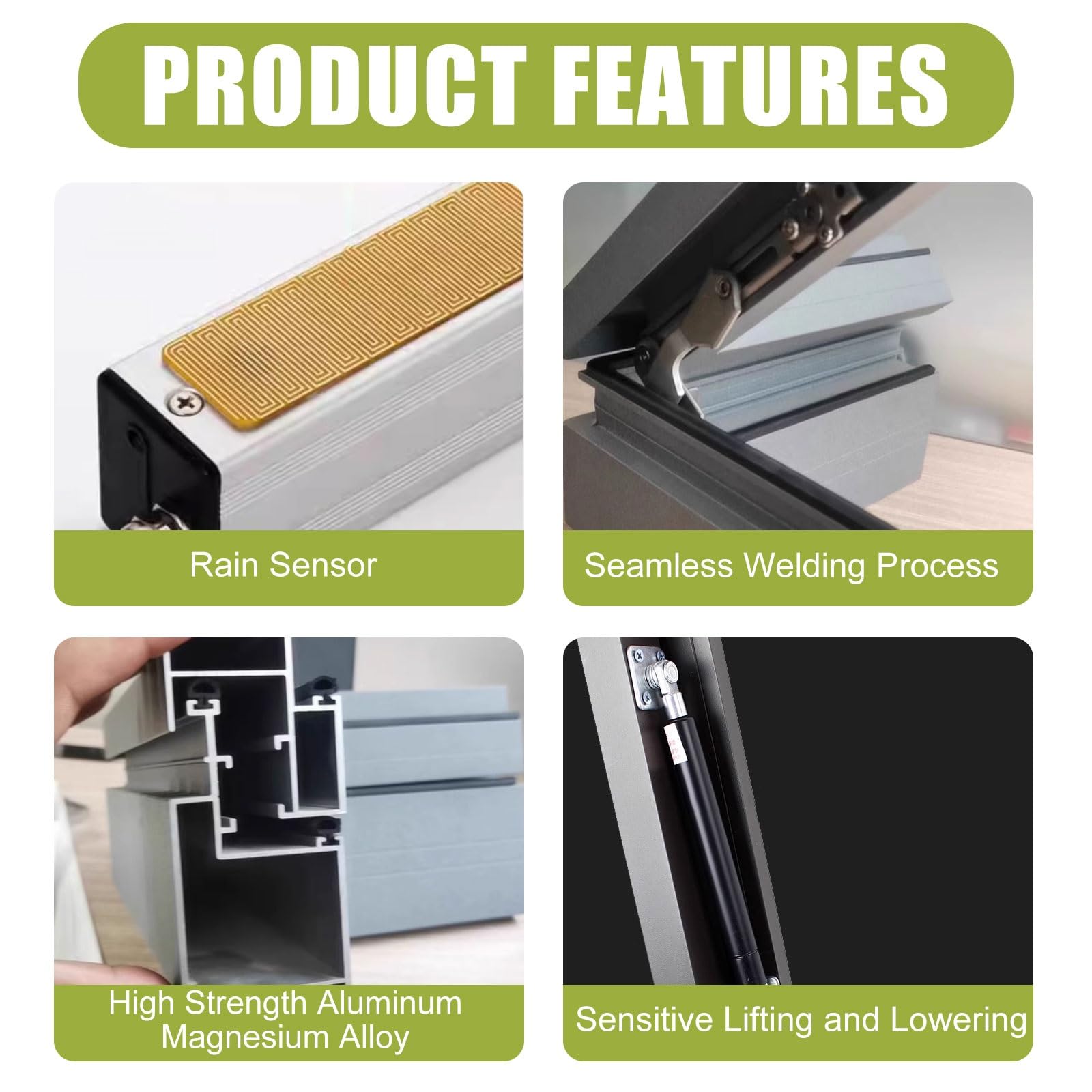 Ventana De Tejado Personalizable Vasistas En Aluminio Con Apertura Eléctrica Elevación a Gas Vidrio Templado De Doble Capa Control Remoto Y Sensor De Lluvia for Invernaderos Sótanos áticos(Brown,75x50
