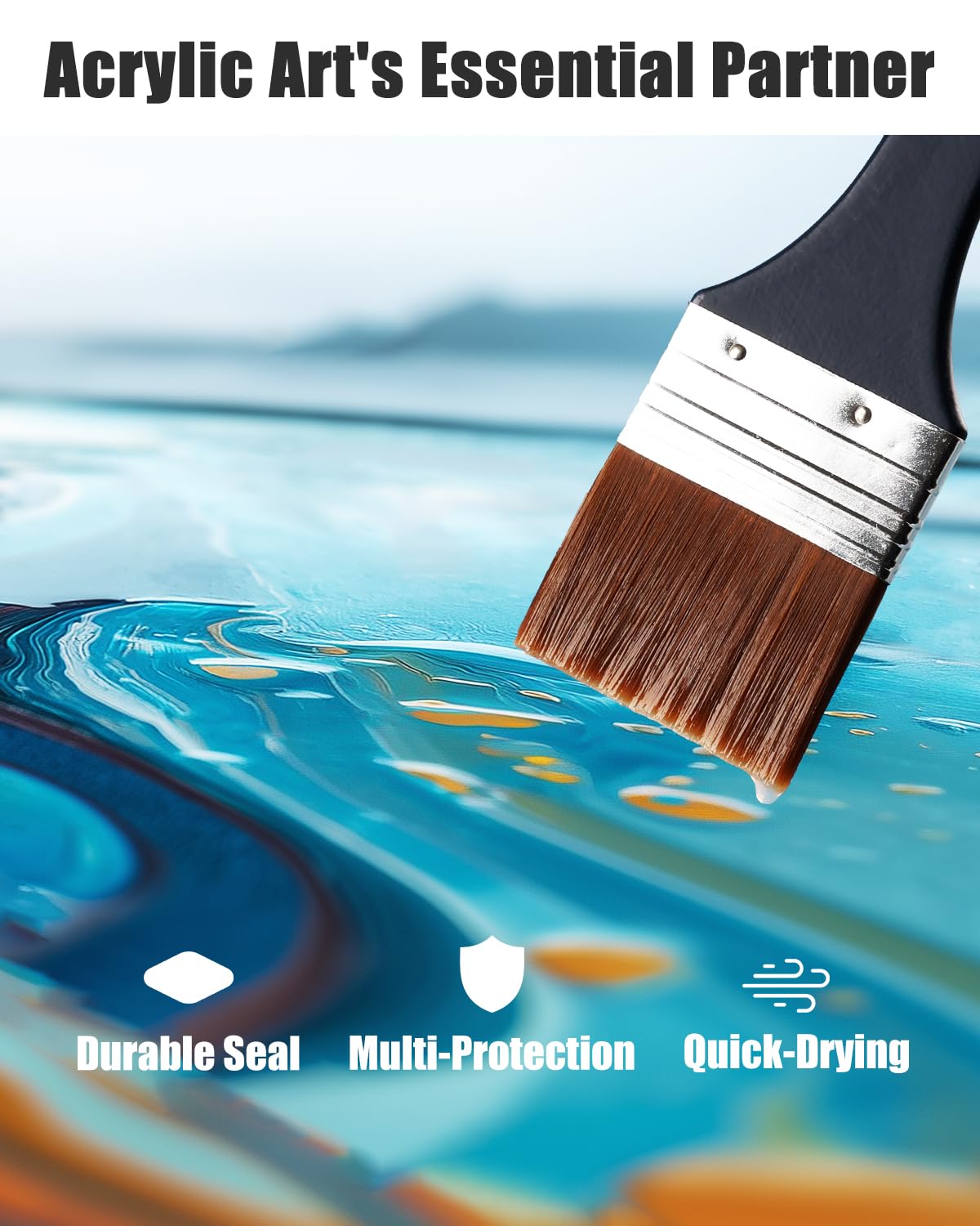 Acrylic Varnish Gloss 8.45 fl oz / 250 ml, Anti-Yellowing/Fading/Cracking Acrylic Paint Sealer, Waterproof, Stain & Moisture Resistant Coating, Brushable and Sprayable