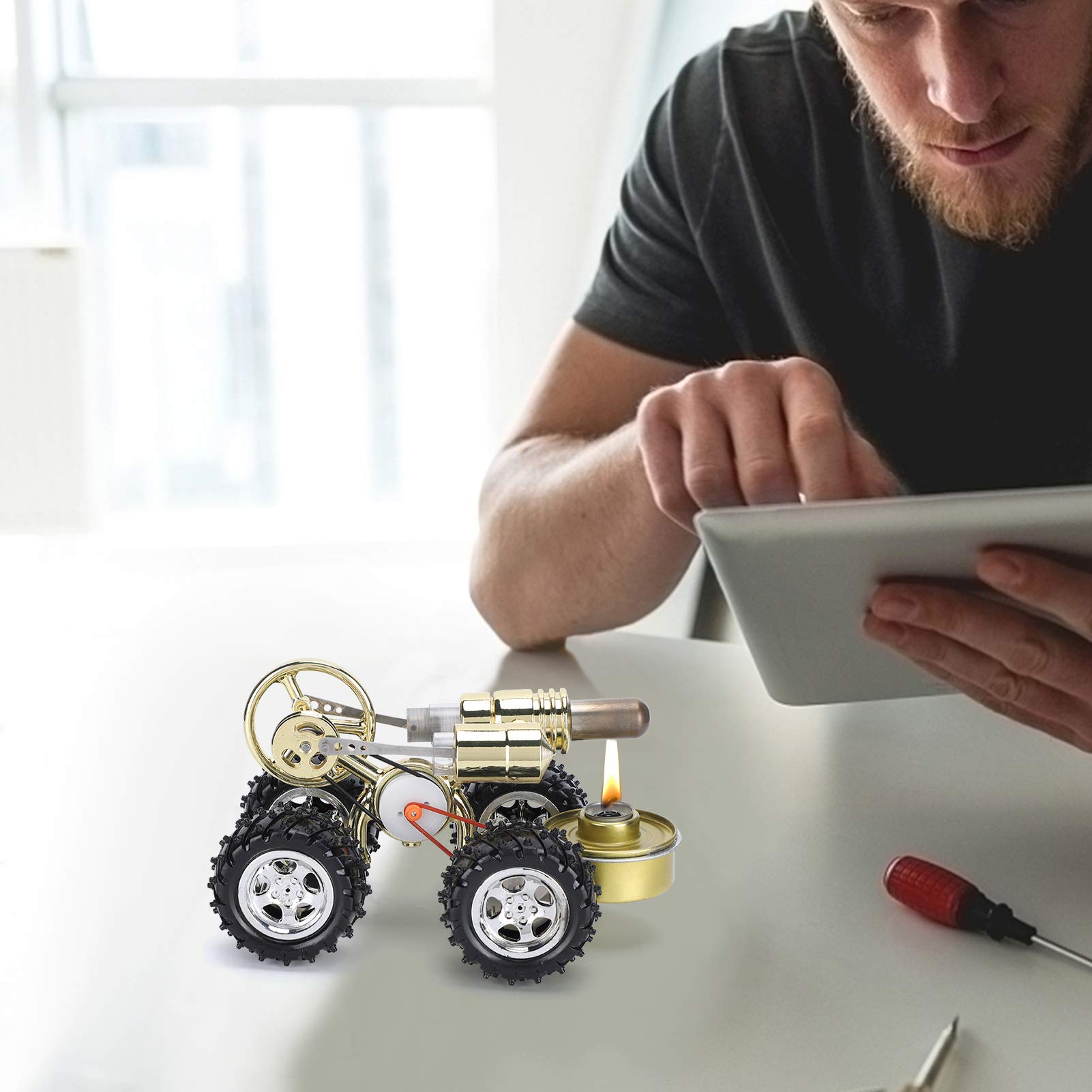 Generic Modelo de Motor Kits de Ciencia Educativa de Motor Stirling en Miniatura únicos para Aprendizaje de Física Aleación de Zinc