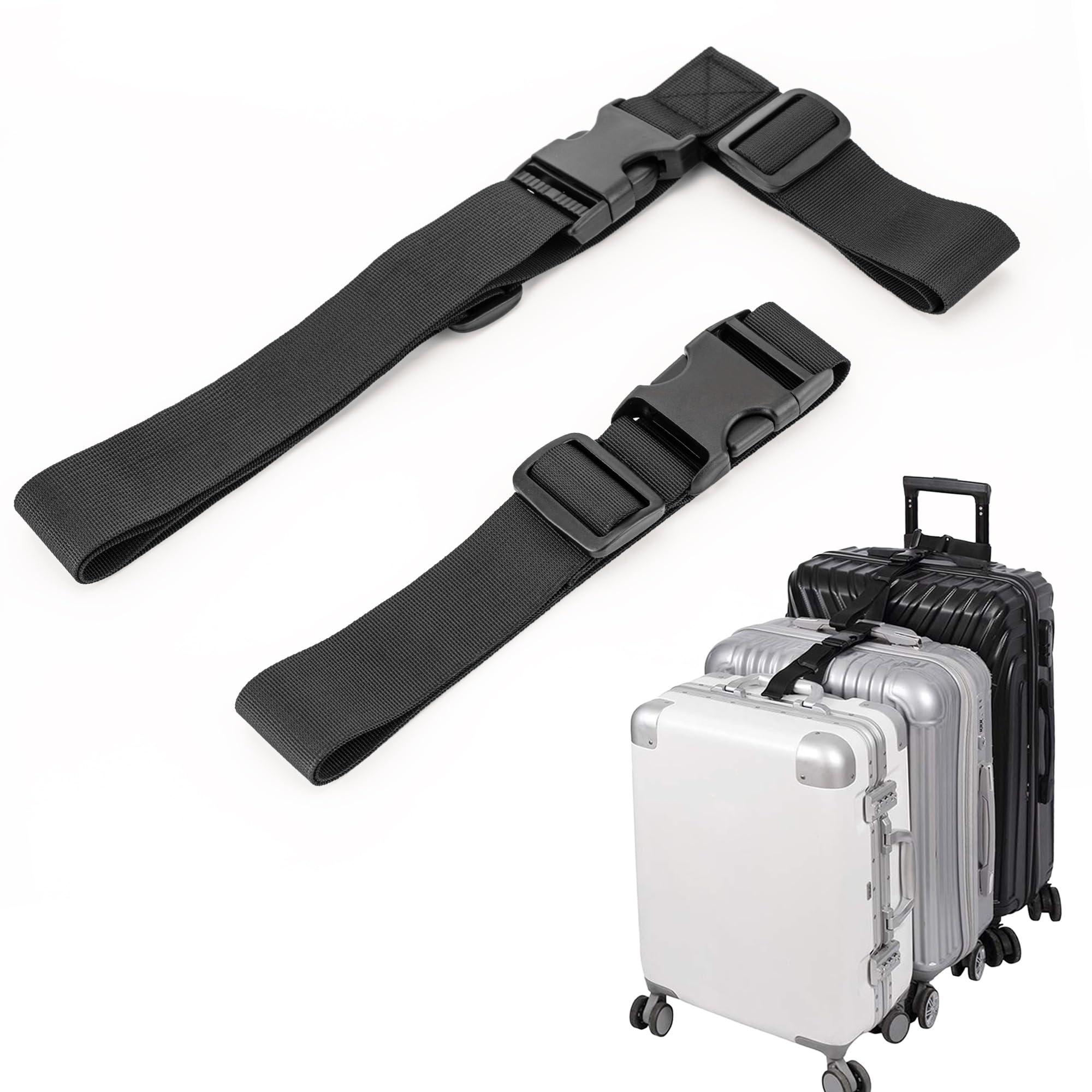 Lammcou Kofferverbinder, Verstellbar Koffer Zusammenbinden Verbindungsgurt, Multi Luggage Connector Straps Gepäckgurt für Suitcases Handgepäck Reisekoffer