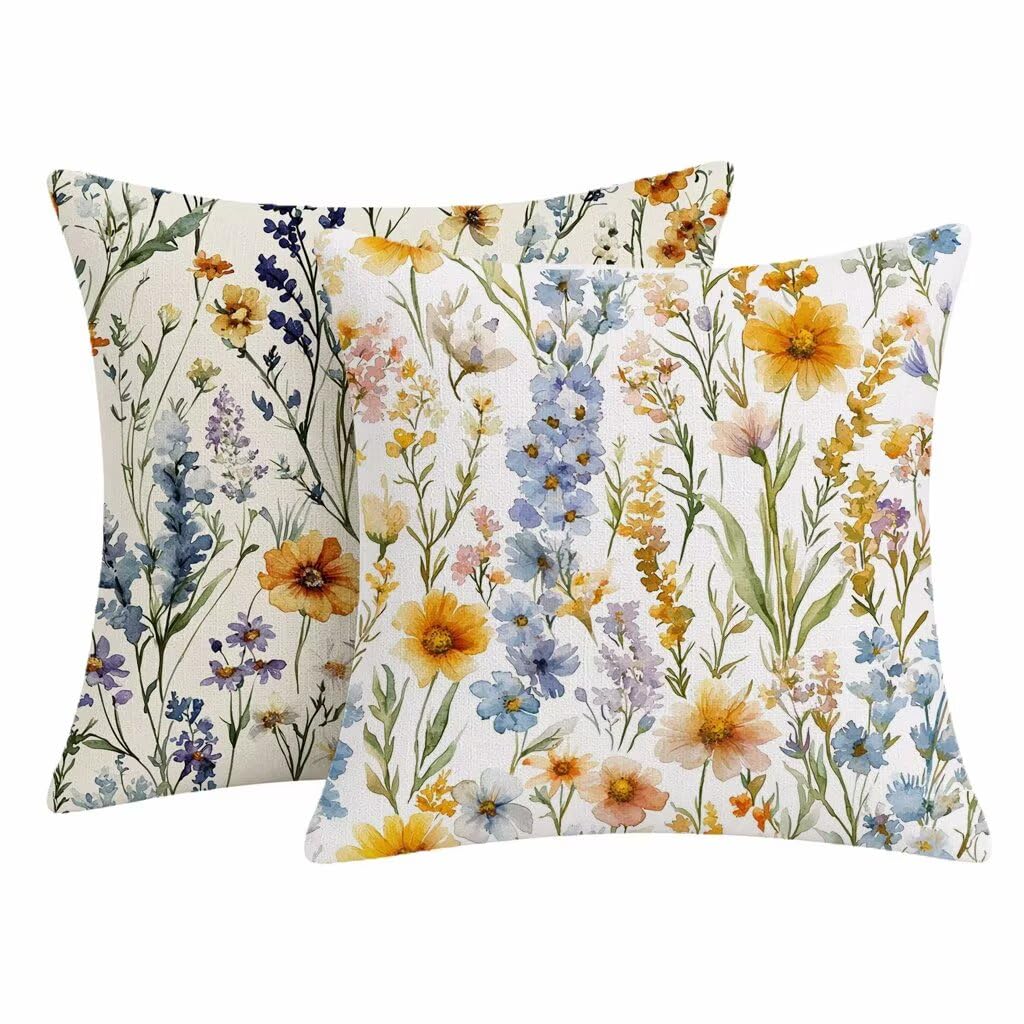 Housse coussin exterieur impermeable anti tache lin blanc 55x55