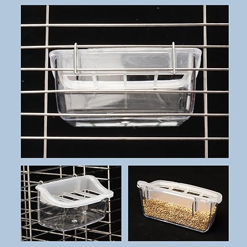 Miniatura 4 de Alimentador de comida para pájaros a prueba de salpicaduras, caja de alimentación colgante transparente para pájaros comedero antiderrames