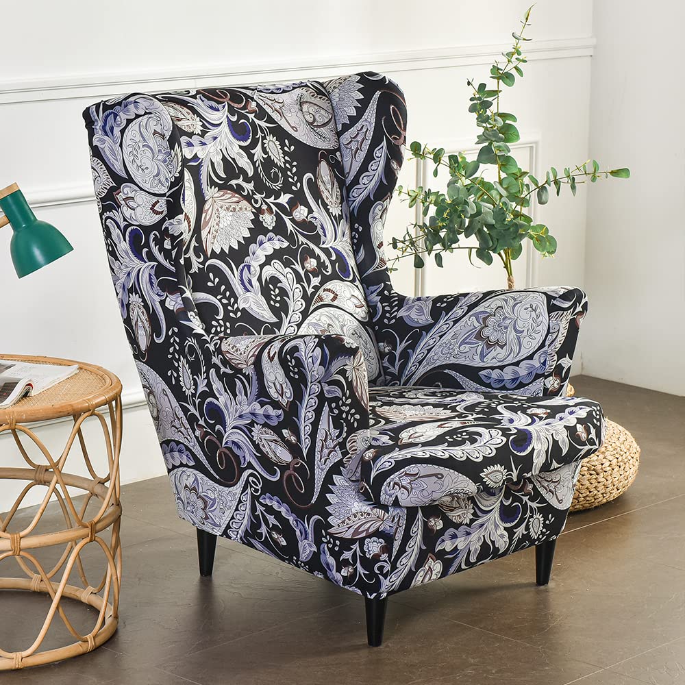 Copripoltrona Con Orecchie 2 Pezzi - Fodera Elastica Per Poltrona, Design Elegante, Taglia Unica - Foto 3