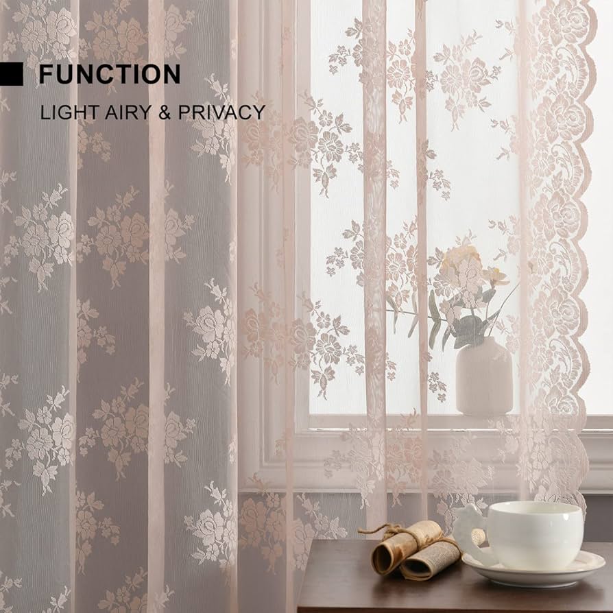 Bagaille Curtain ★ PINK Amazon.com: Kotile Pink Ruffle Curtain 63 Inch Length for