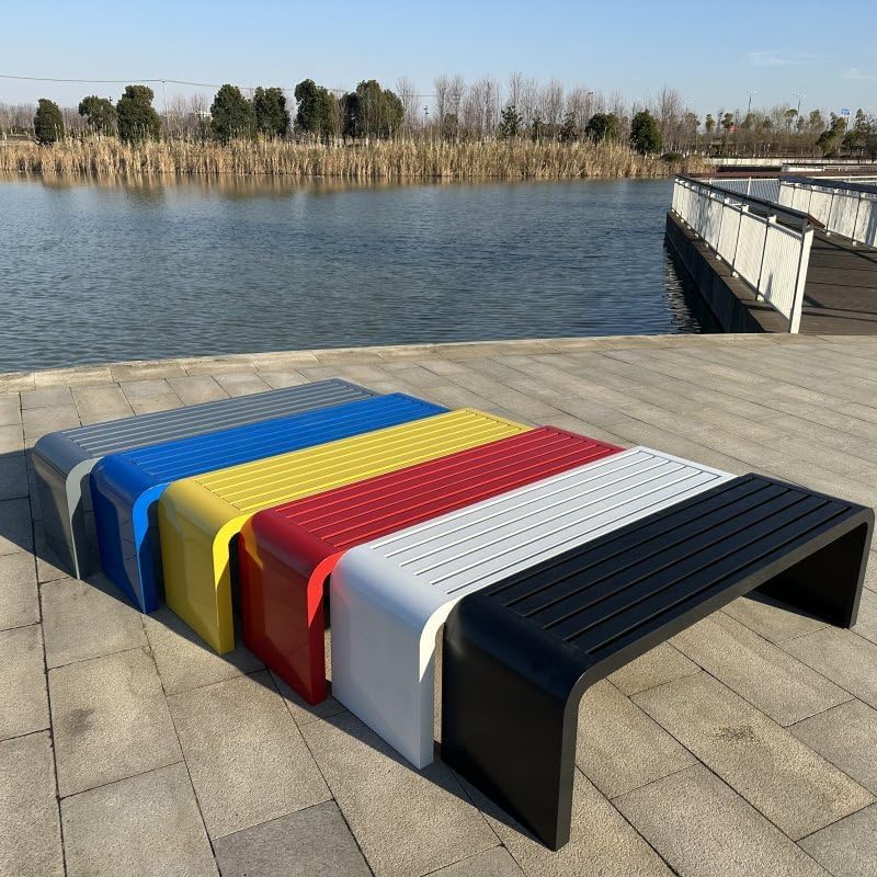 Decorative Outdoor Bench Backrest,Metal,Multicolor,Patio,Deck,Patio,Patio,Patio,Lawn,Pool Lounge Bench Lounge Chair (Black, 100cm*40cm*45(Small))