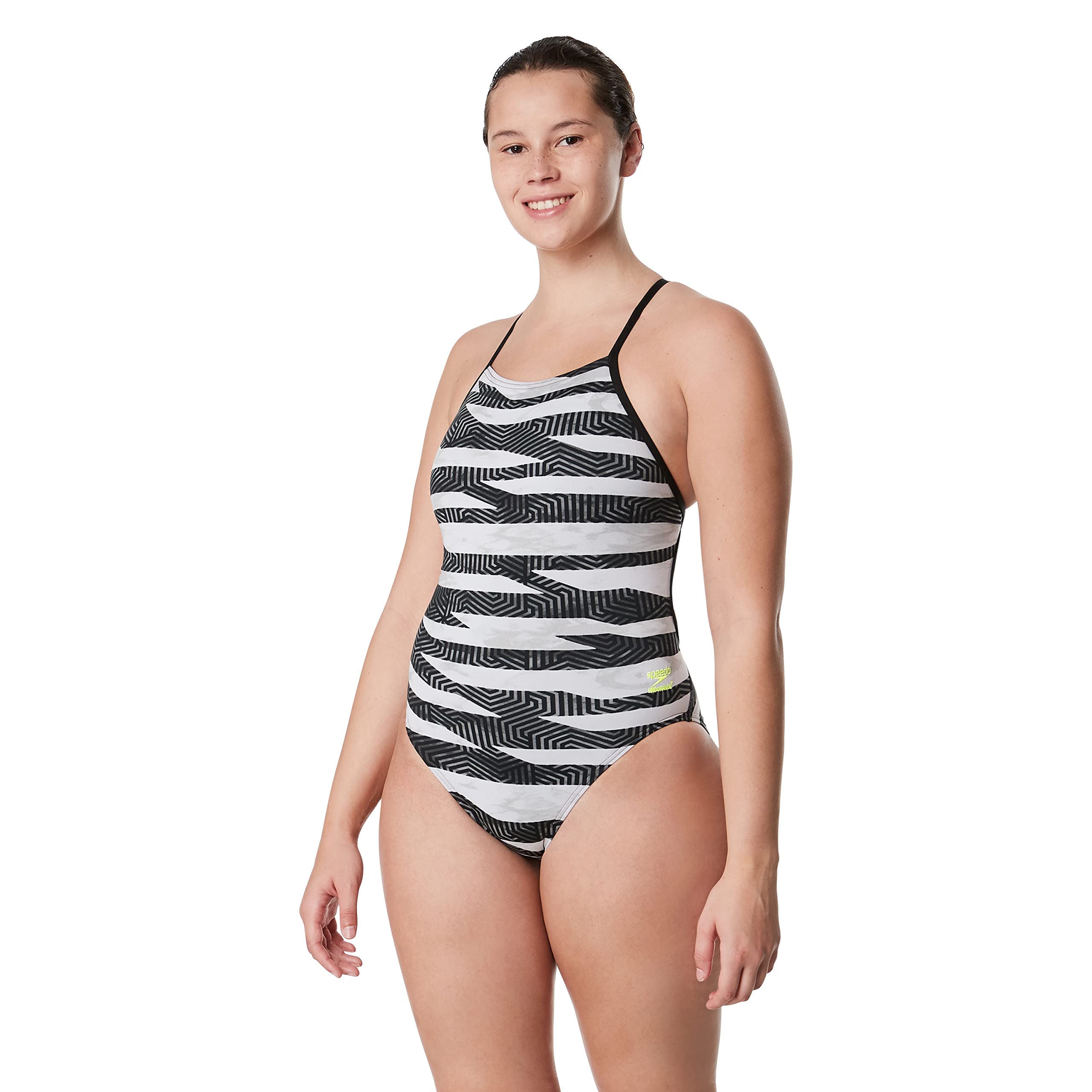 Speedo Damen-Badeanzug, Einteiler, ProLT Kreuzr cken, Bedruckt, Erwachsenen-Teamfarben