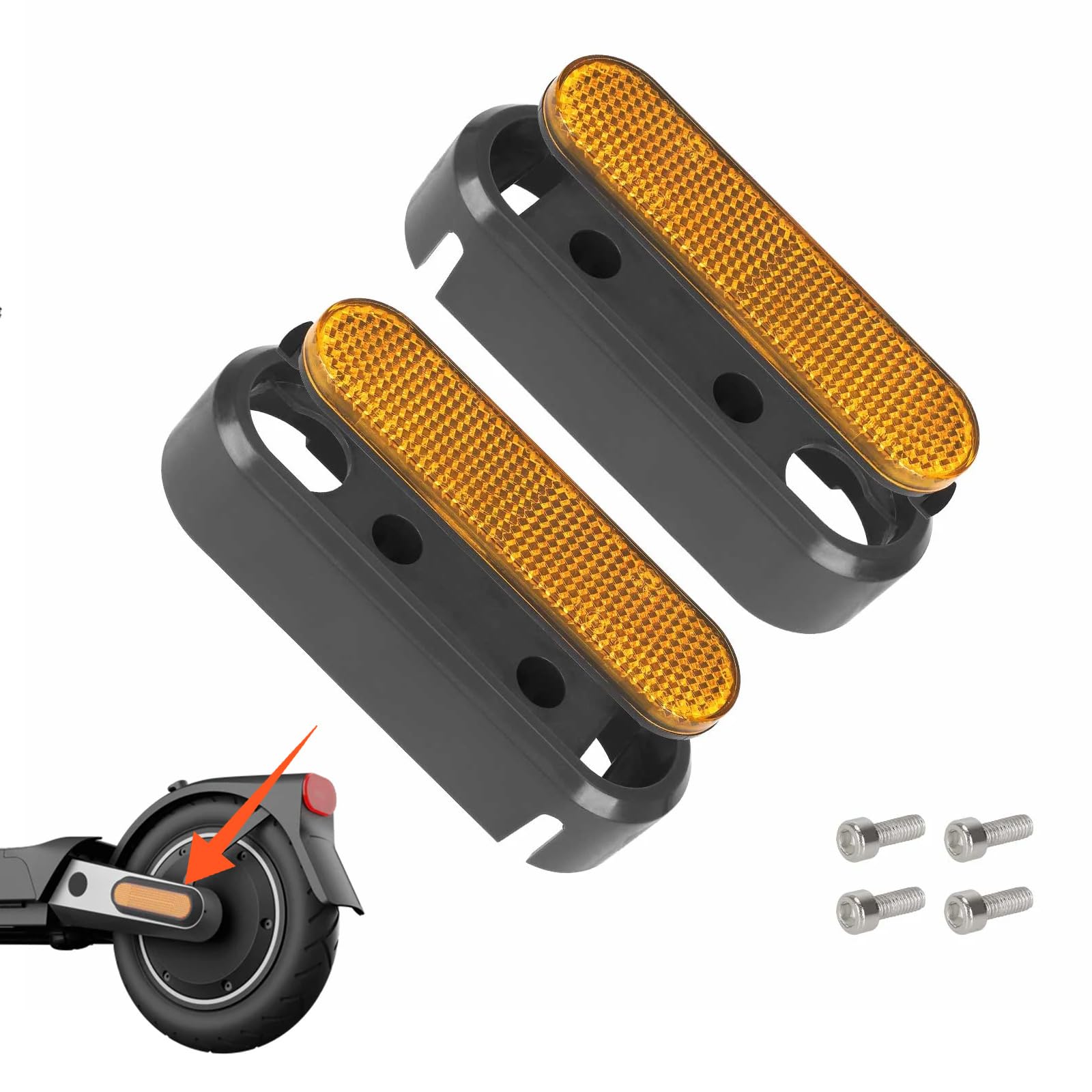 Copertura laterale riflettente con viti per Xiaomi 5/5Pro/5Max/5Plus Scooter Elettrico Giallo Strisce Riflettenti Posteriori Set Accessori