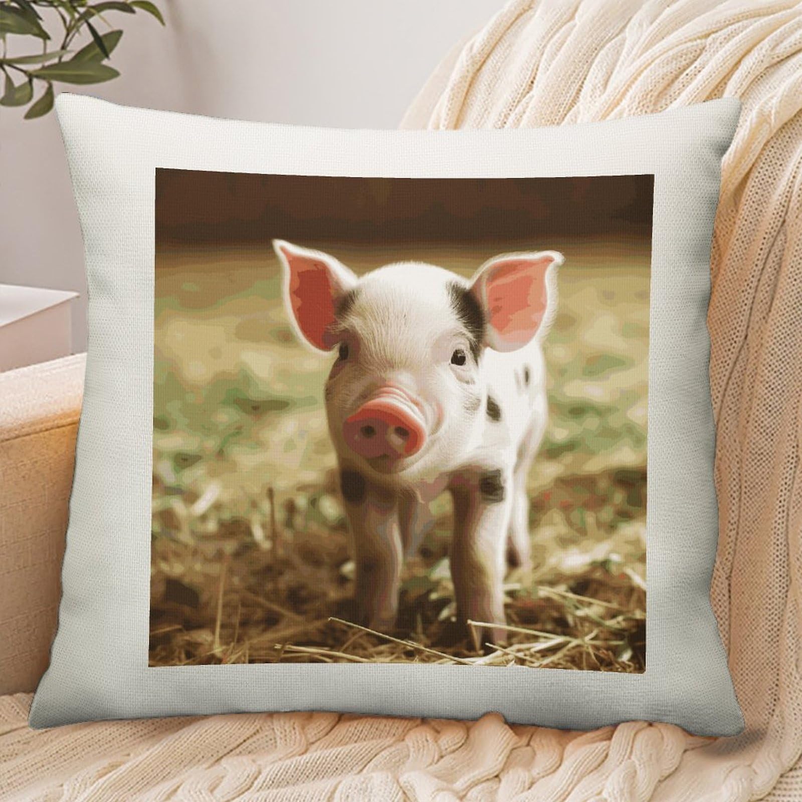 Adfgyerh Style Smiling (1) Pillow Cover Breathable,Pillowcases Boho Decorative Envelope Closure,Throw Pillow Covers For Beach,Patio,Balcony,Couch Living Room 18 * 18In