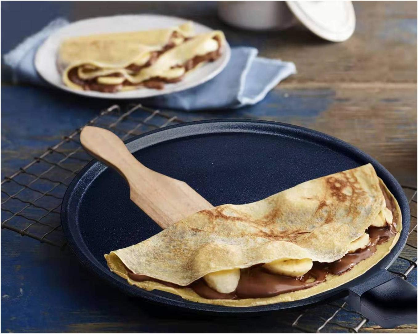 S·KITCHN Crepe Pan Nonstick Dosa Pan for Roti Indian, Non-Stick Pancake Griddle Compatible with Induction Cooktop, Comal for Tortillas - 11IN - Image 6
