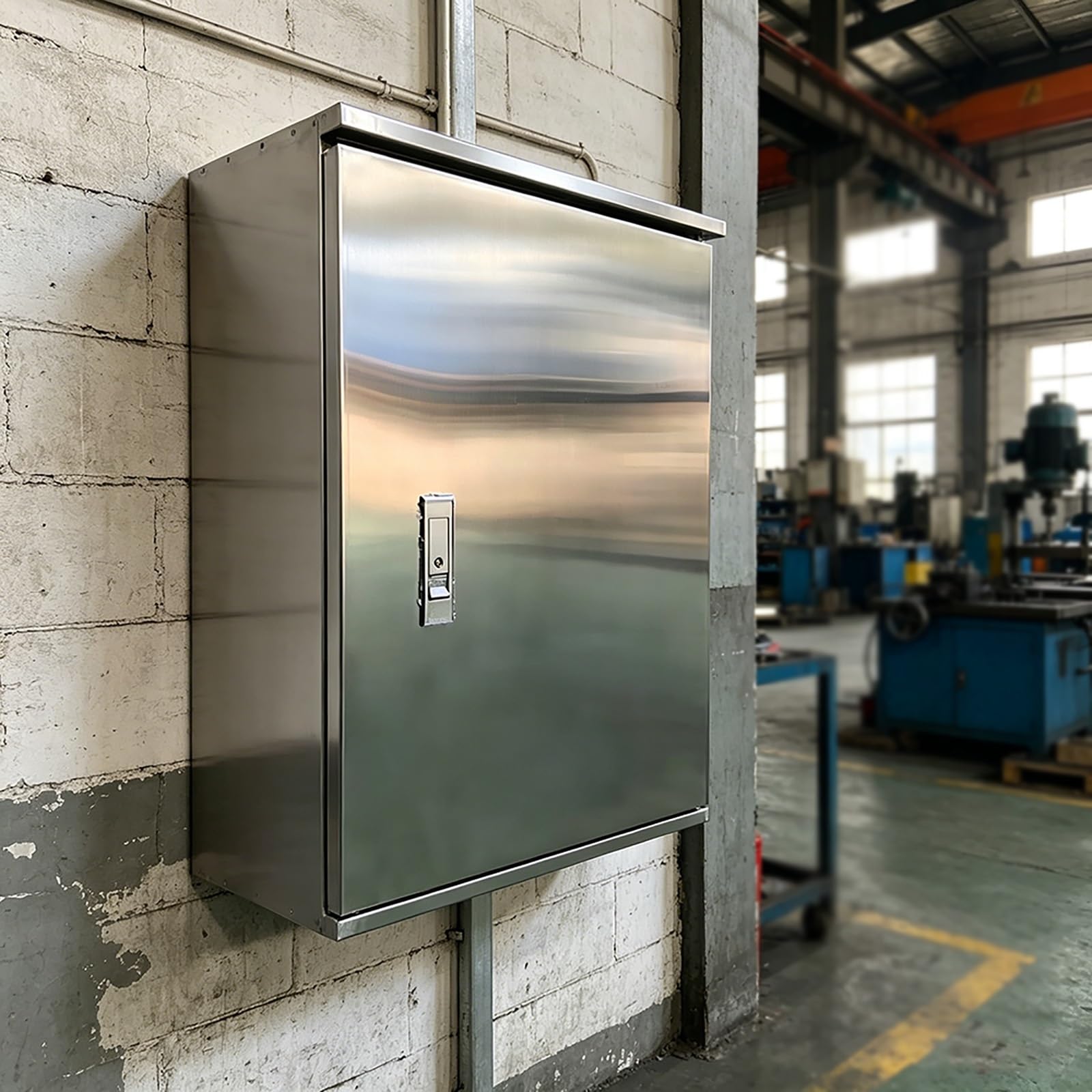 Elektrokasten aus Edelstahl, Schaltschrank Wetterfeste, Wasserdichte Metall Verteilerdose für den Außenbereich; Robust, Langlebig und Abschließbar(30x25x15cm/12x10x6in)