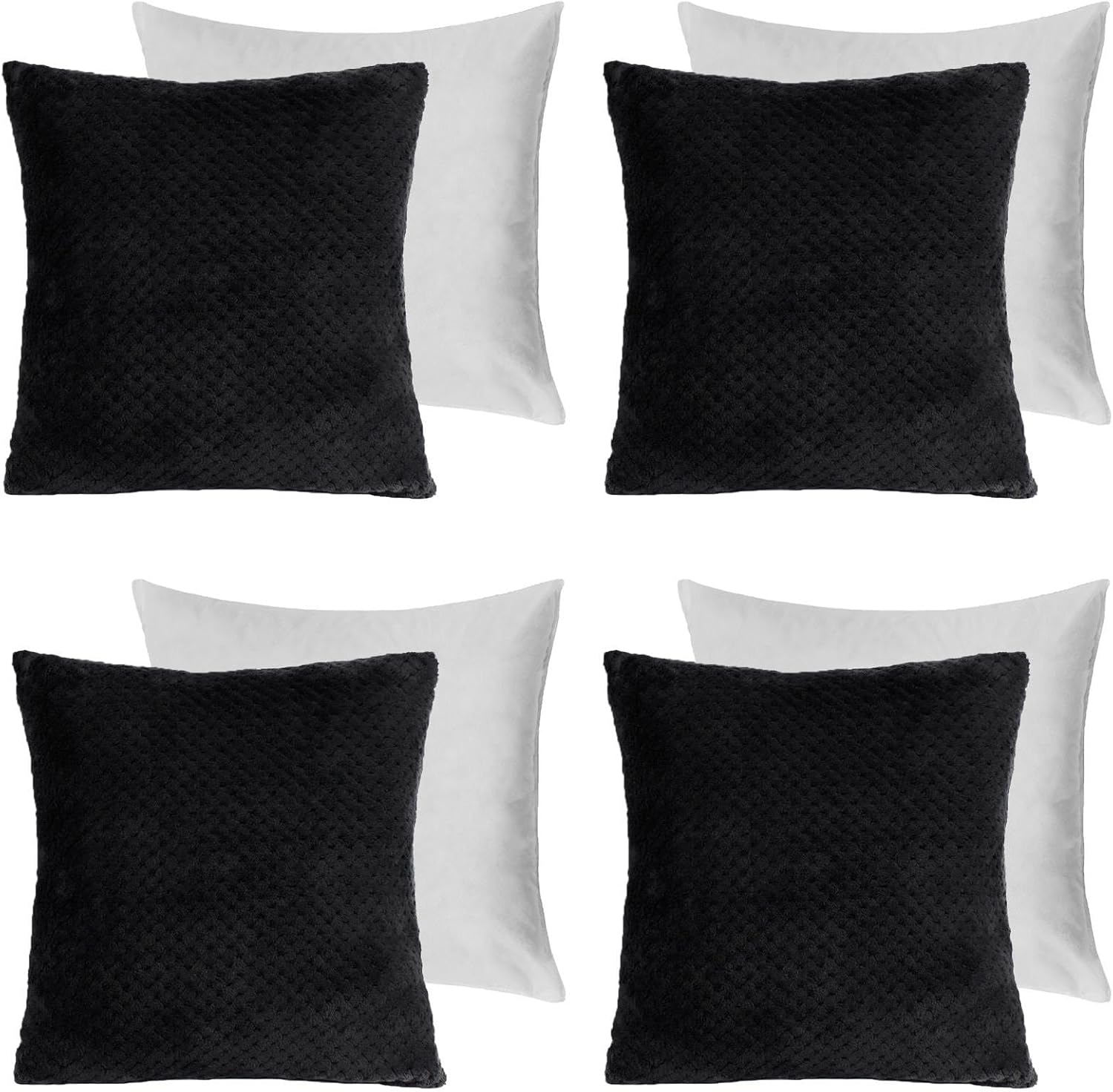 Brentfords Cushion Inserts Filled Waffle Cushion Covers 45 x 45, Throw