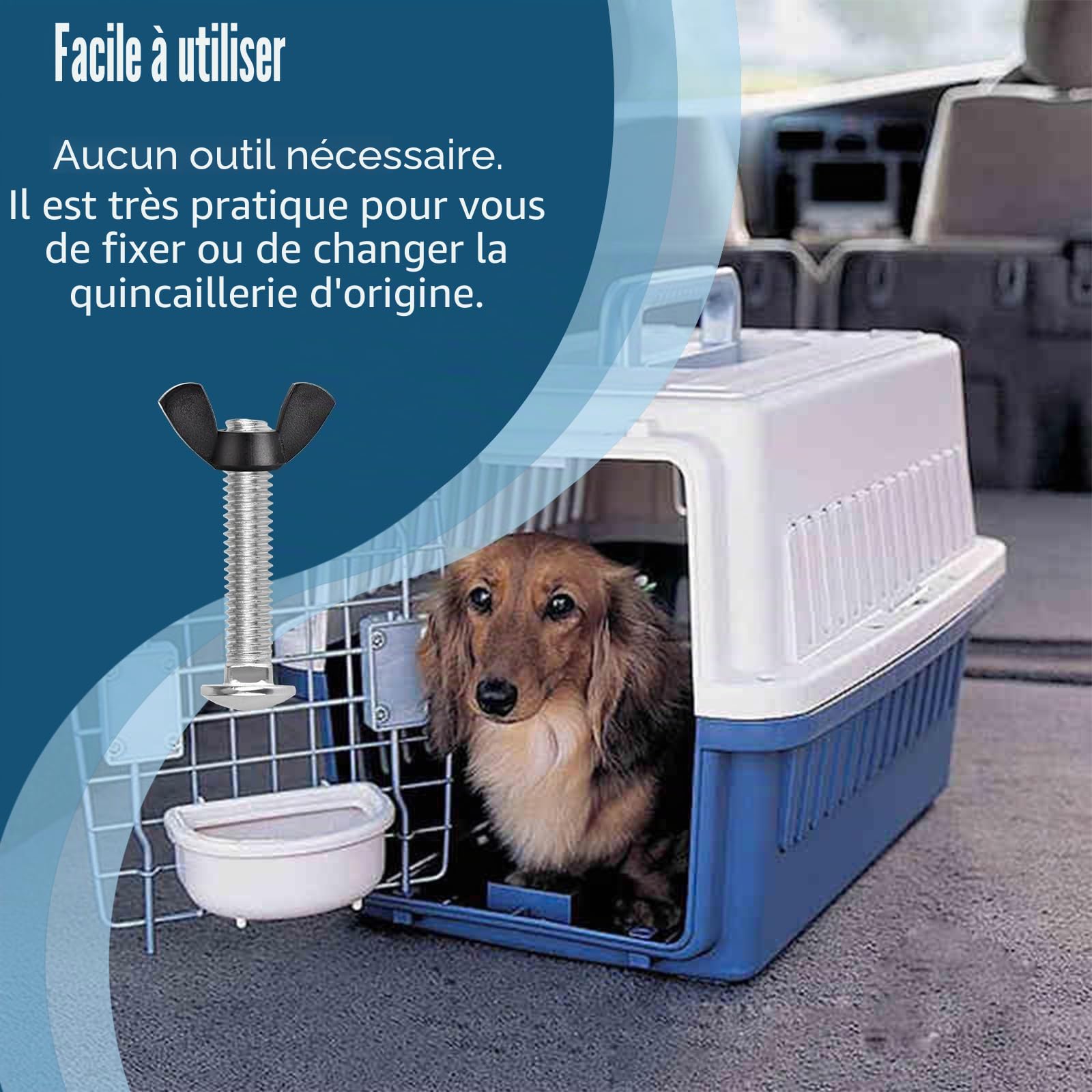 M6 Lot de 12 boulons de rechange pour cage de transport d'animaux domestiques