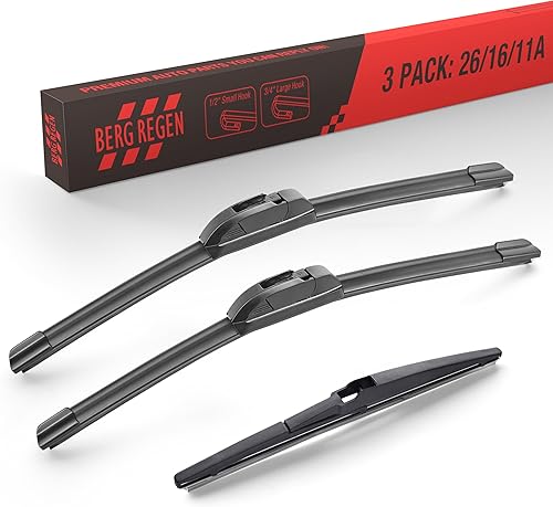 Miniatura 26 de BERG REGEN Juego de limpiaparabrisas de 26+16 pulgadas con limpiaparabrisas trasero de 12 pulgadas de repuesto para Subaru Crosstrek 2013-2017