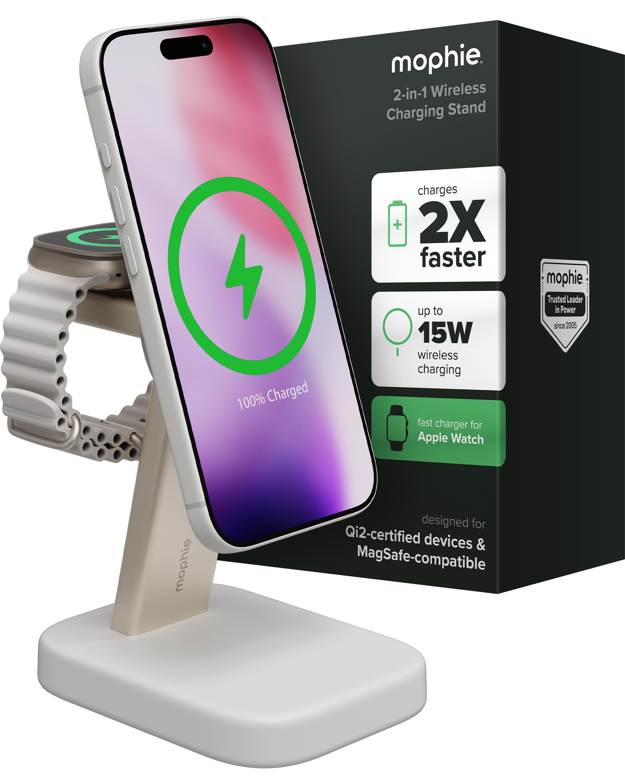 Amazon.com: Mophie 2-in-1 Wireless Charging Stand - Qi2-Certified