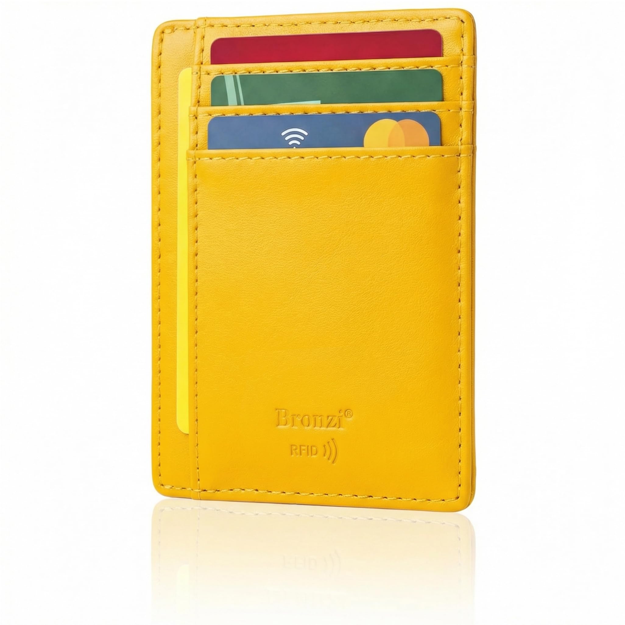 Bronzi® Portafoglio Porta Carte di Credito - Portafoglio Uomo Slim Porta Carte Uomo - PortaCarte Mini - Protezione RFID - Confezione Regalo Smart Design Italiano