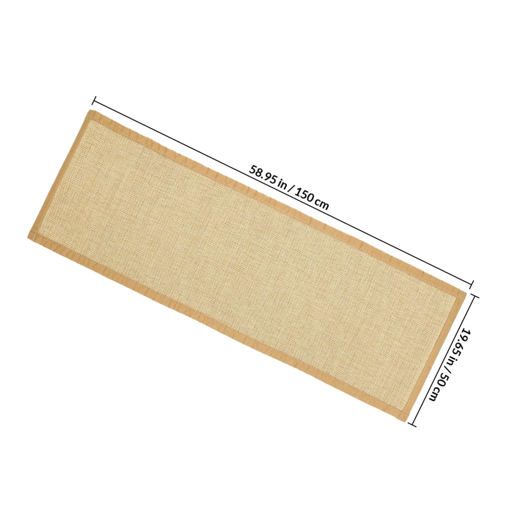 Homoyoyo Tapis Tatami Rectangulaire en Bambou et Coton Lin 50x150 Cm
