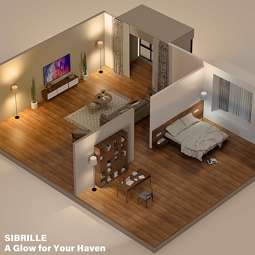 Miniatura 9 de Lámpara de pie con pantalla plisada, lámpara de pie LED regulable con interruptor de pie, 3 temperaturas de color, bombilla E26 de 9 W incluida, luz