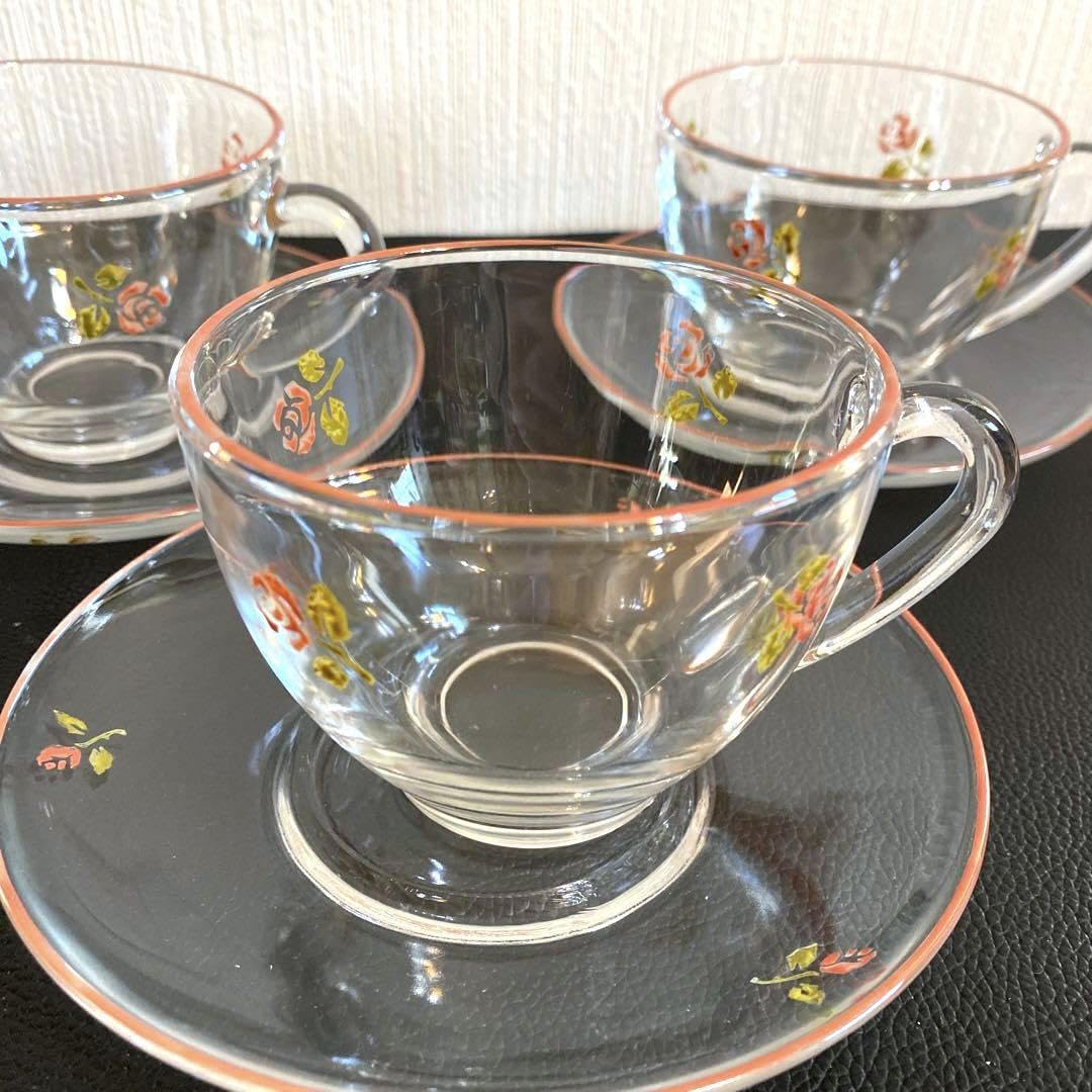 1990年代レトロアンティーク洋食器ガラスティーカップ ローズティハーブティ薔薇 Amazon.co.jp: 1990年代レトロアンティーク洋食器ガラスティーカップ